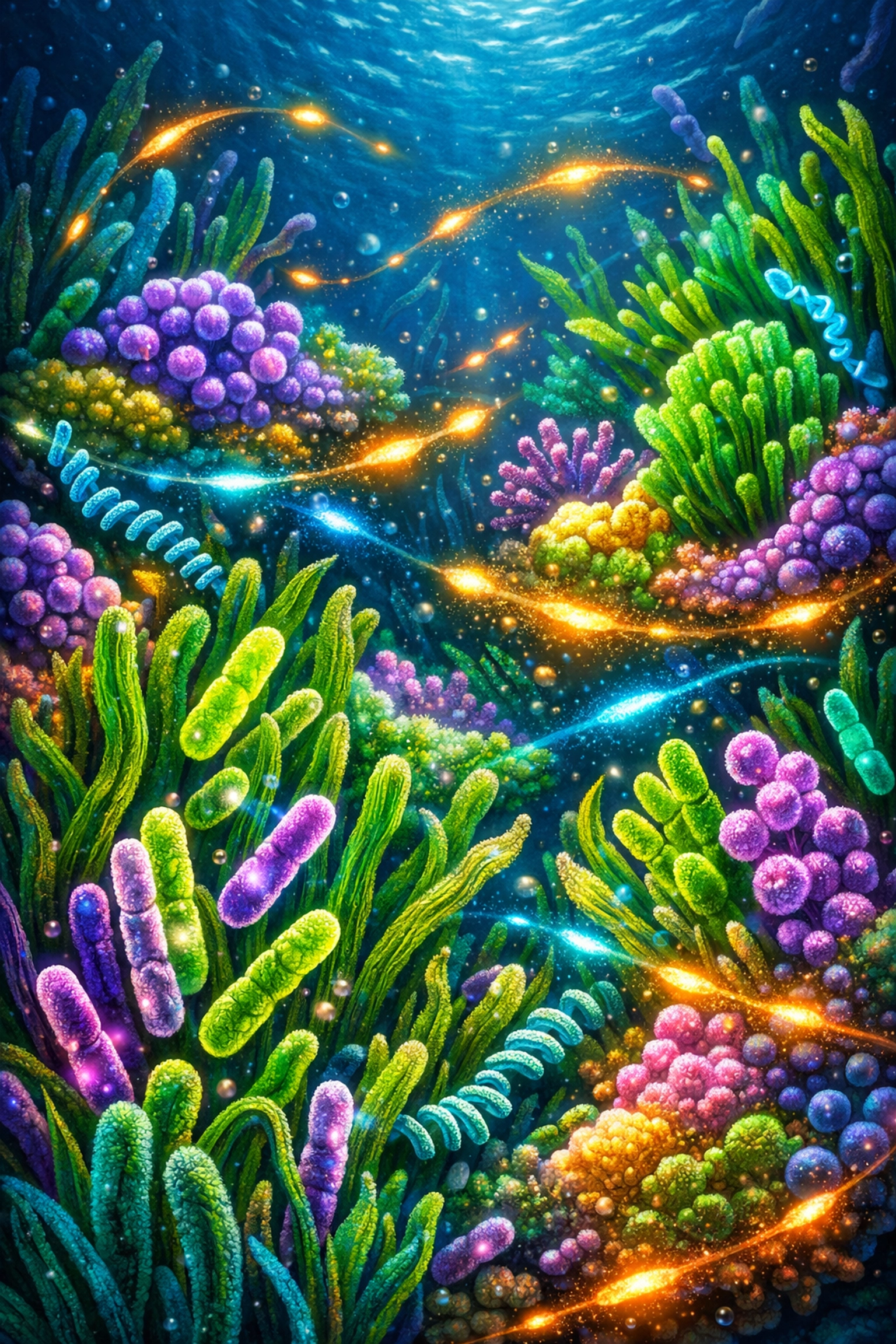 Vibrant visualization of a healthy gut microbiome fueled by plant-based fibers for optimal digestive health.