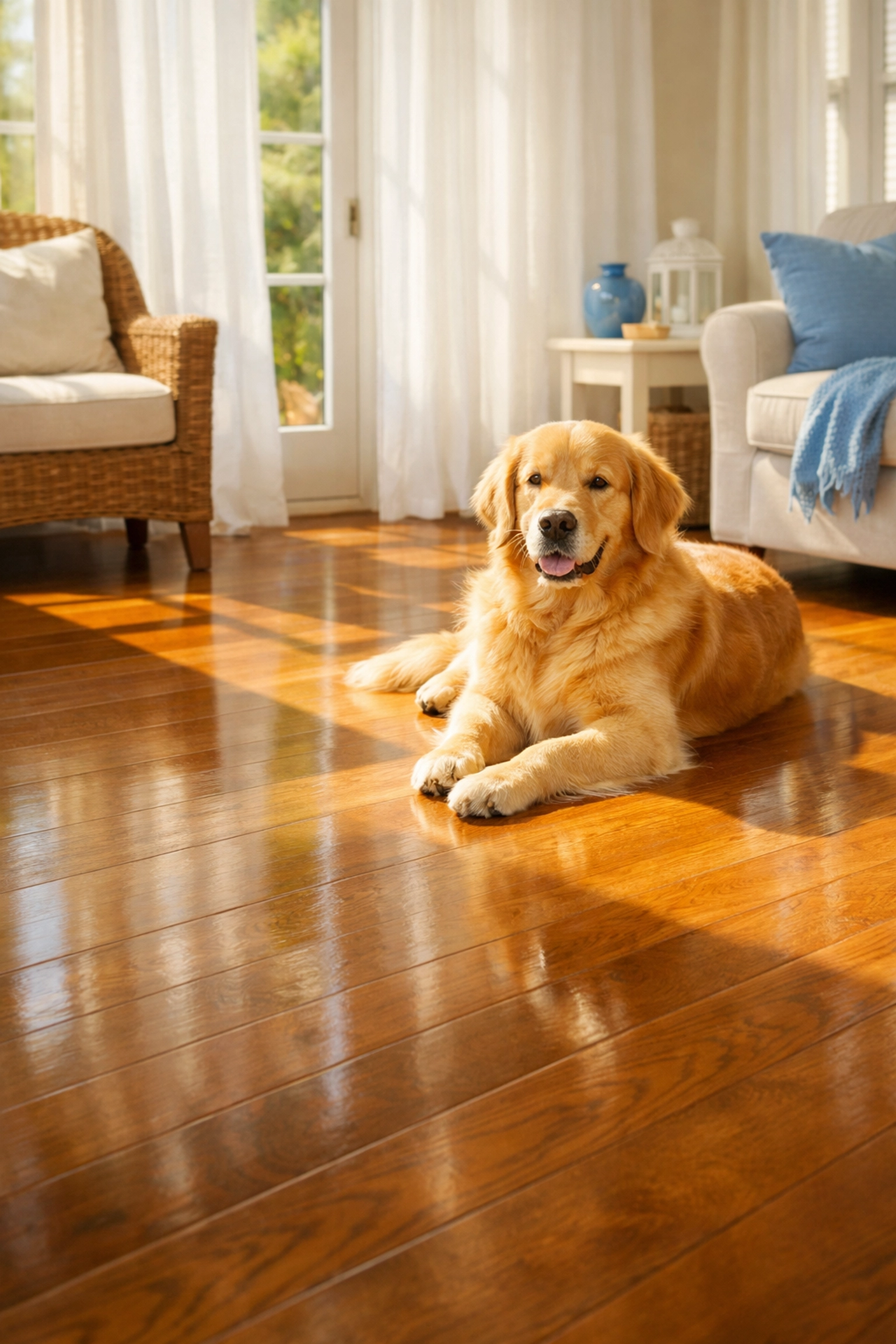 Spotless hardwood floors for pets thanks to professional house cleaning in Littleton, MA services.