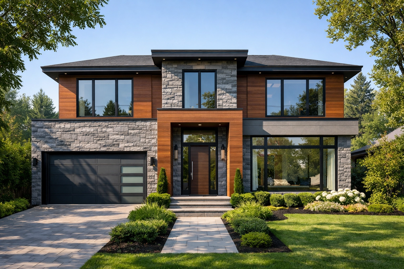 Modern custom home in North York, Ontario, representing stable real estate investment and architectural quality.