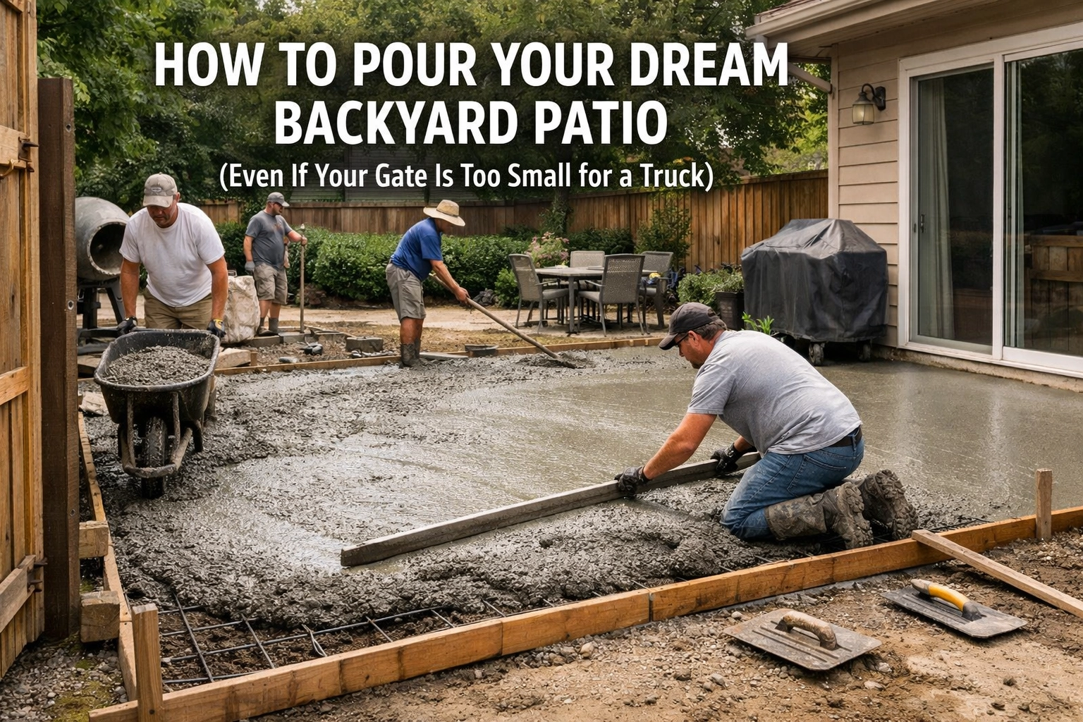 [HERO] How to Pour Your Dream Backyard Patio (Even If Your Gate Is Too Small for a Truck)