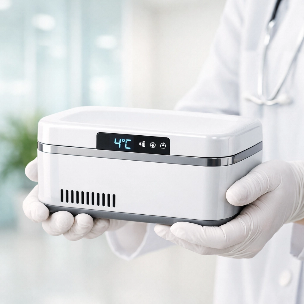 A healthcare provider holding a medical case for Wegovy substitute and GLP-1 weight loss medications.