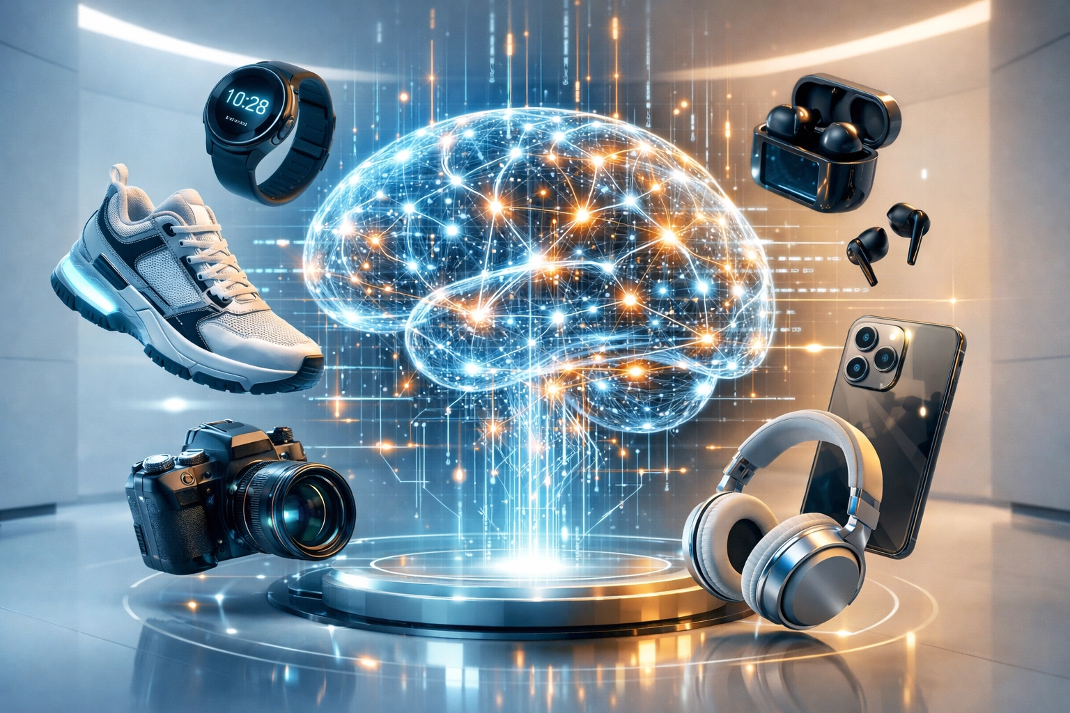 Larecoin AI shopping assistant analyzing digital product metadata and smart routing for metaverse stores.