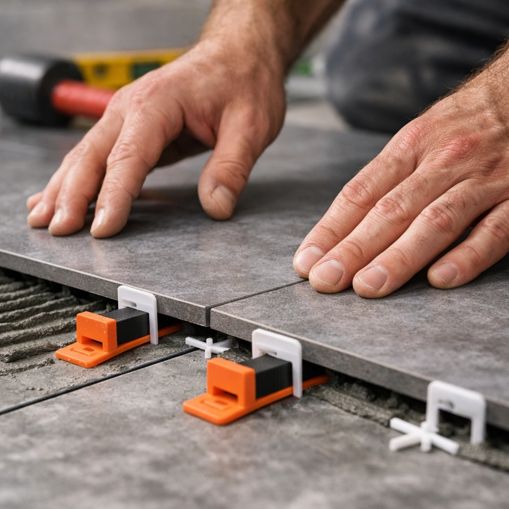 Precision craftsmanship during a home remodeling Orlando project with professional tile installation.