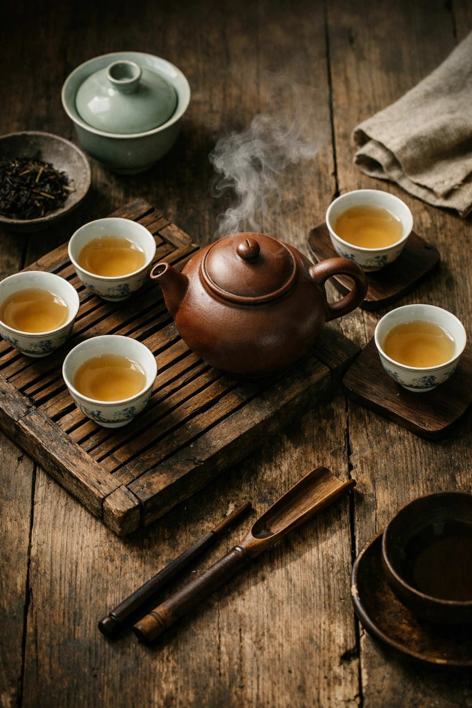 Traditional Chinese tea ceremony representing guanxi trust-building rituals in business culture