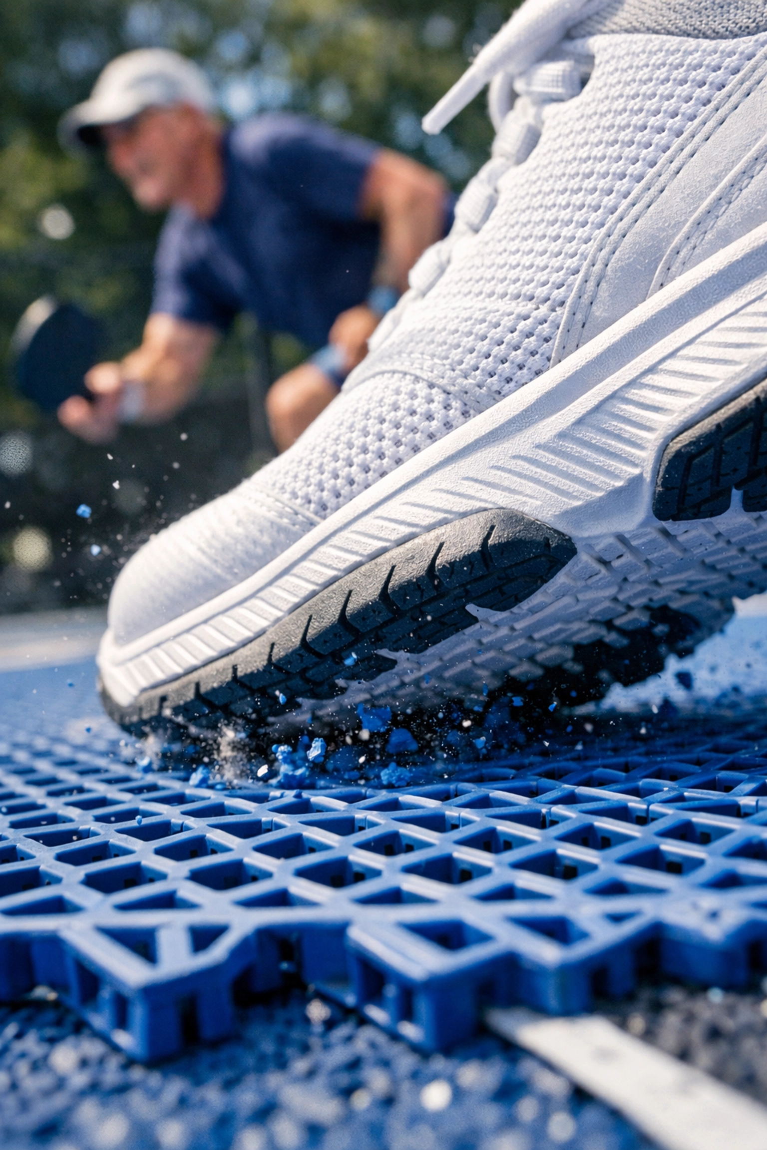 Durable sports tiles on a safer court providing shock absorption for active ageing and athletic performance.