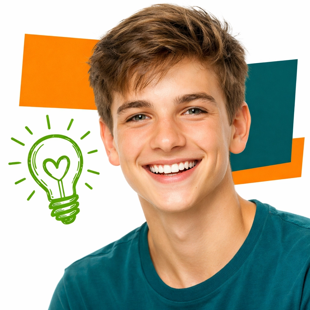 Empowered teenager smiling confidently as they unlock their potential through life skills training.