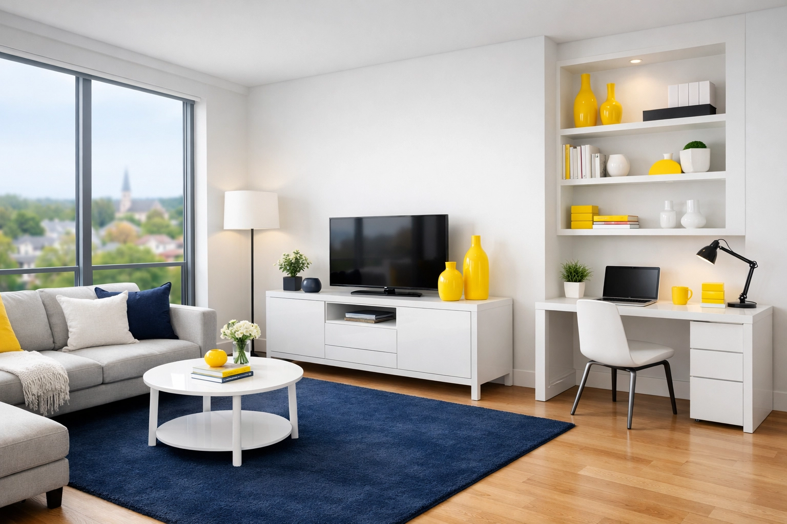 Clean and organized modern apartment interior maintained through regular house cleaning and deep cleaning Holliston.