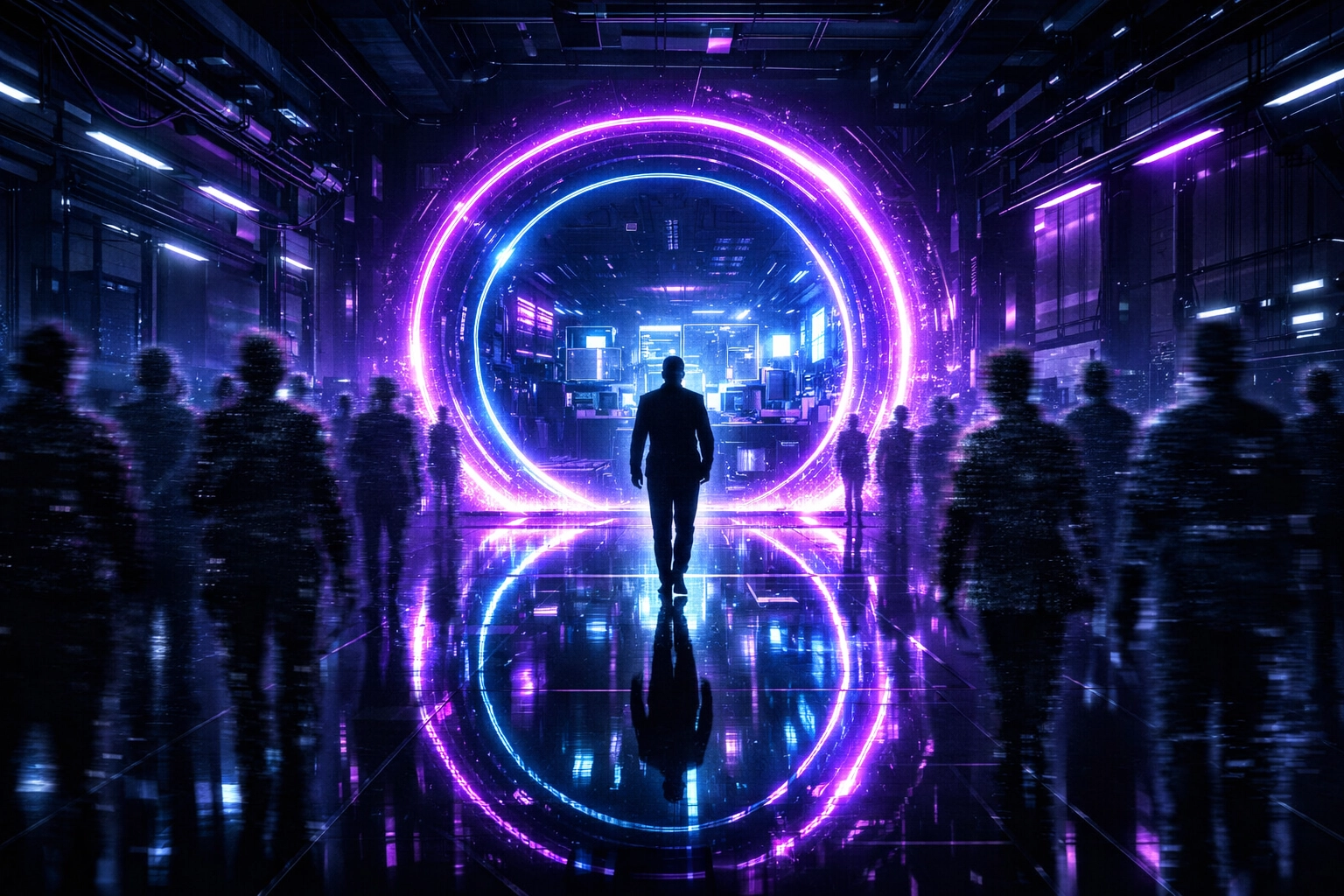 Successful graduate using AI automation tools to bridge the campus-to-career gap and enter a high-tech workplace.