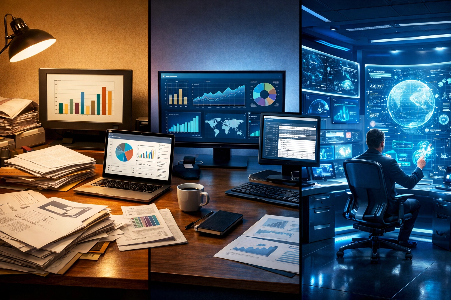 Evolution of data maturity from traditional reporting to data-driven operations and automation