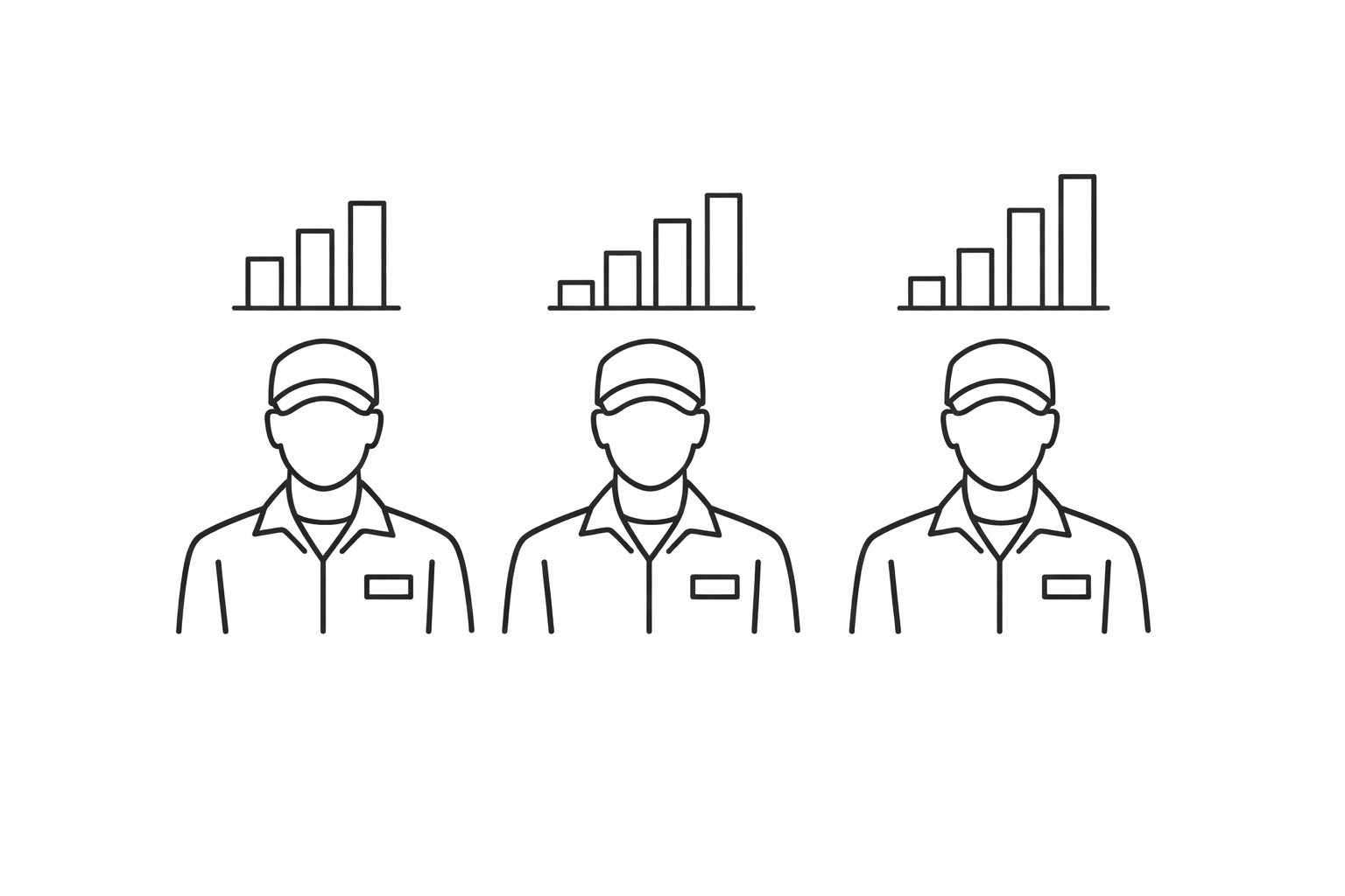 HVAC technician performance comparison showing productivity and efficiency metrics