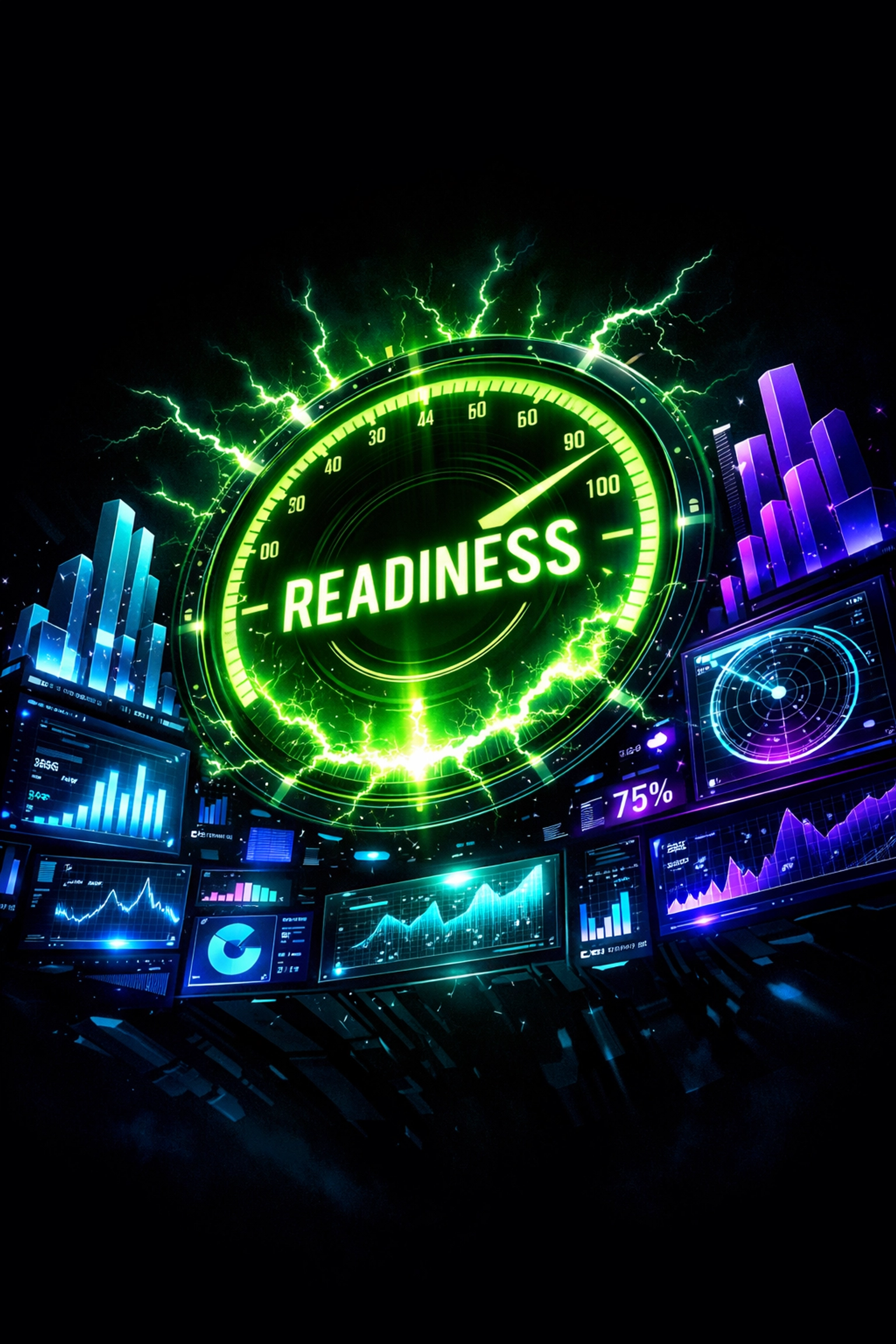 Glowing dashboard representing intelligent automation solutions measuring student career readiness.