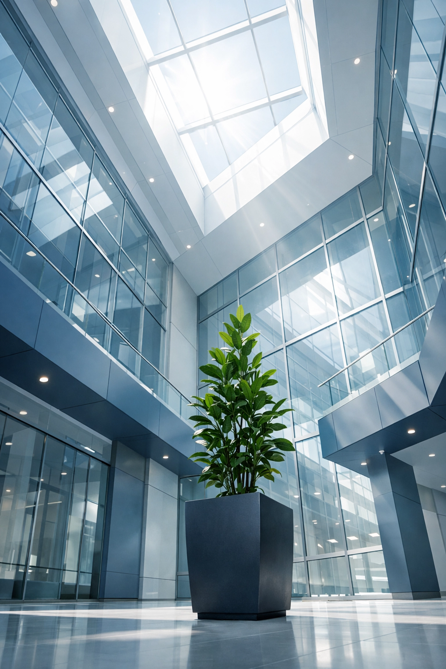Bright corporate atrium symbolizing transparency and growth through professional tax audit and legal services in Vietnam.