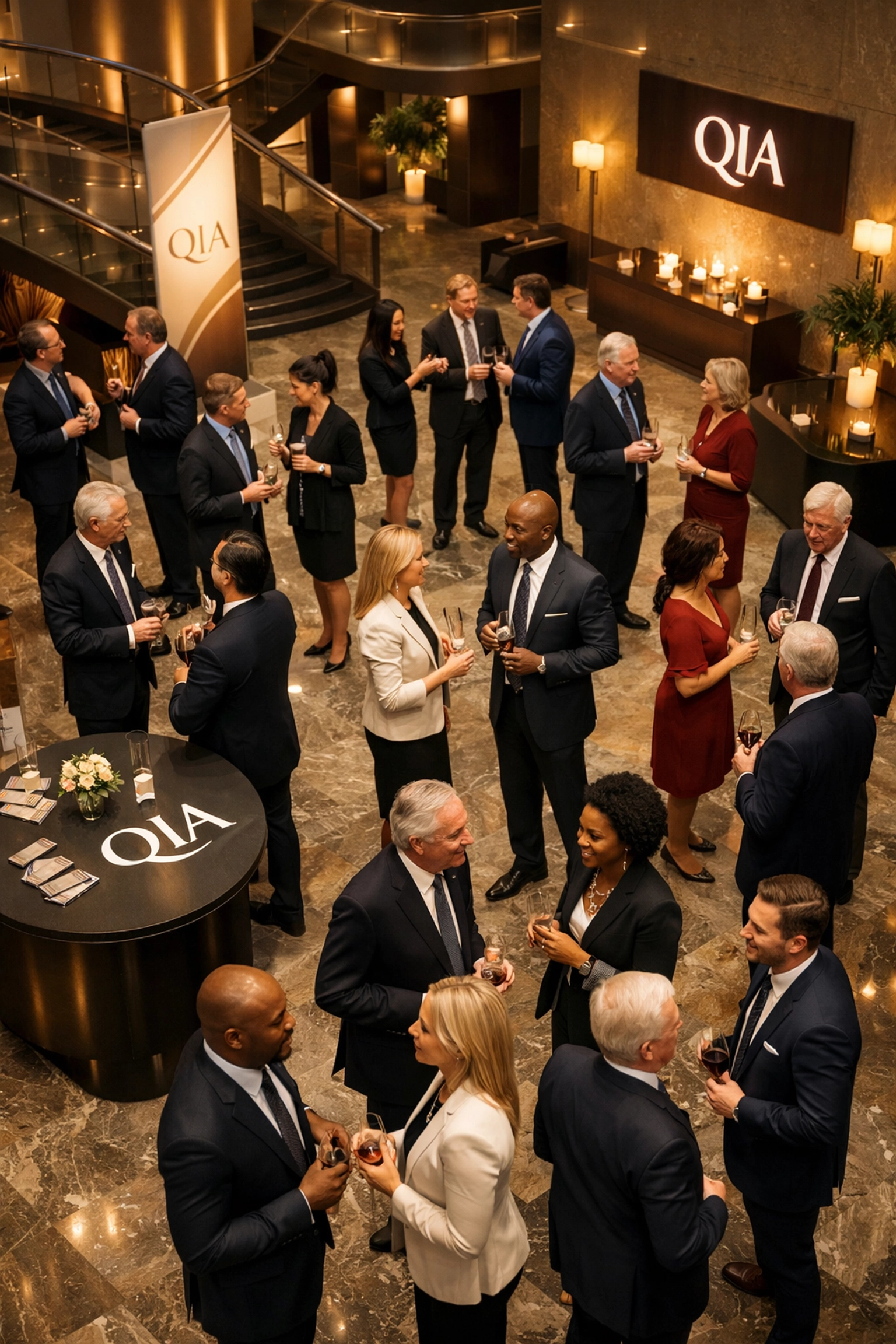 Executive networking event demonstrating integrated Super Bowl corporate travel management benefits