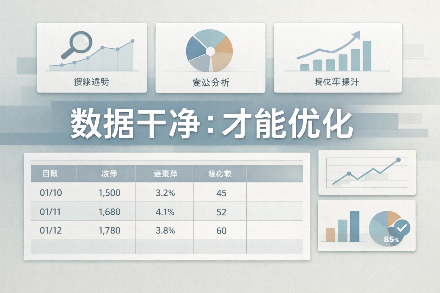 数据干净：才能优化