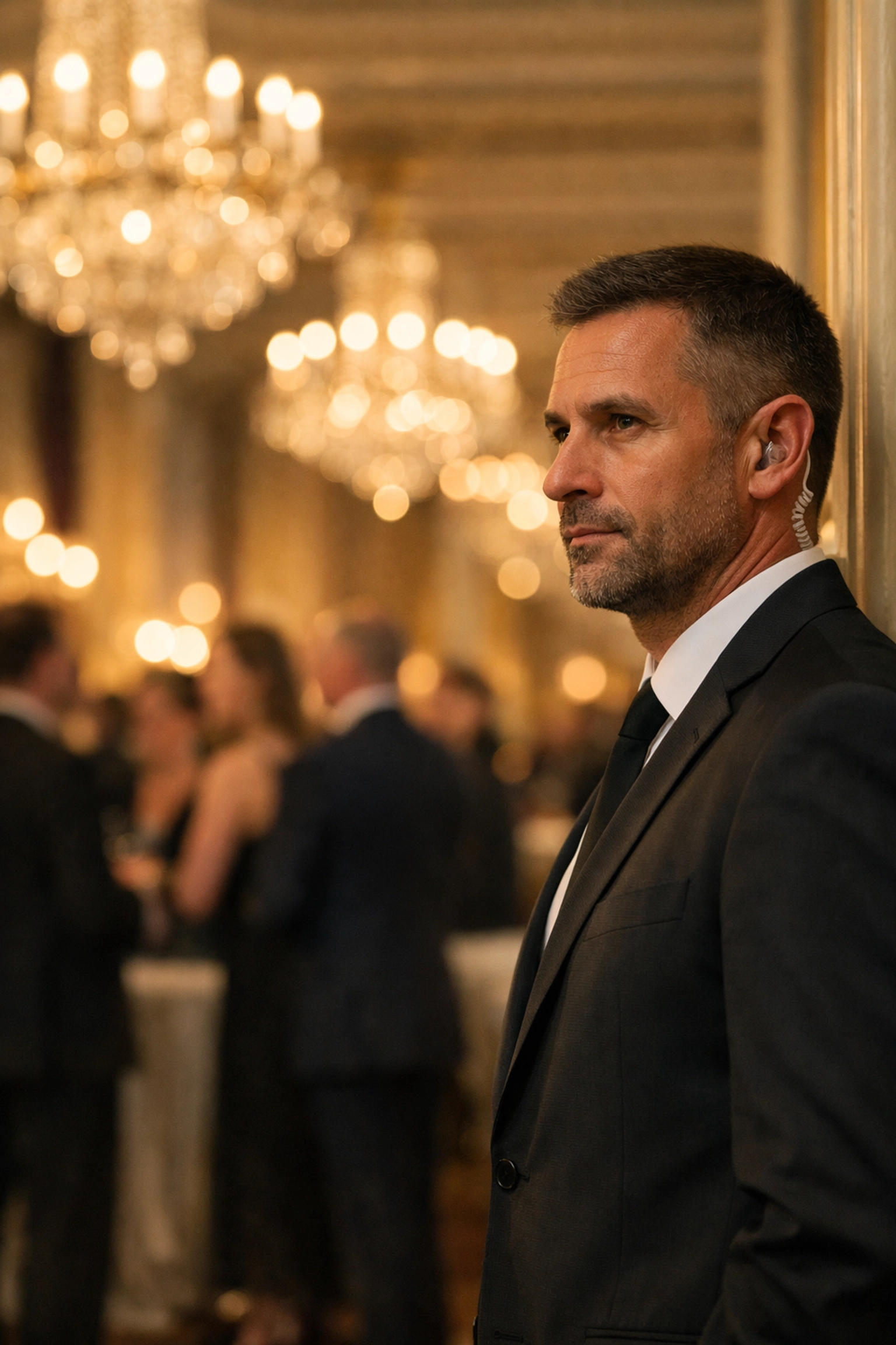 Diskrete Event Security Österreich bei einem exklusiven VIP-Event in einem Wiener Palais für höchste Sicherheit.