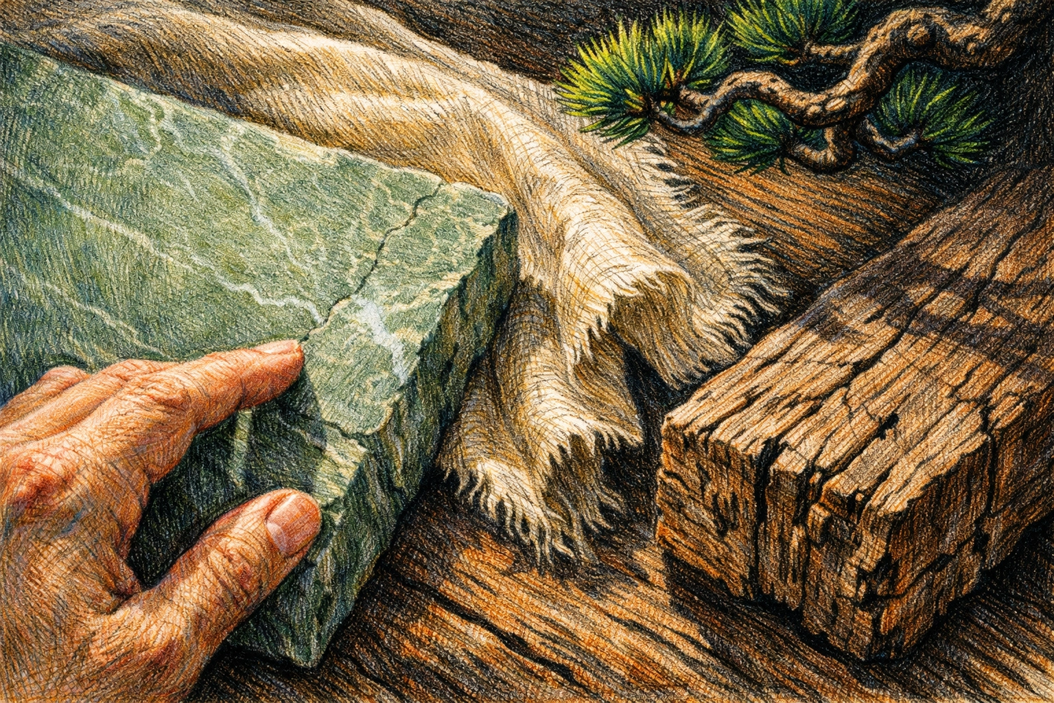 Natural materials like marble and wood used in sustainable hotel architecture by designer André Fu.