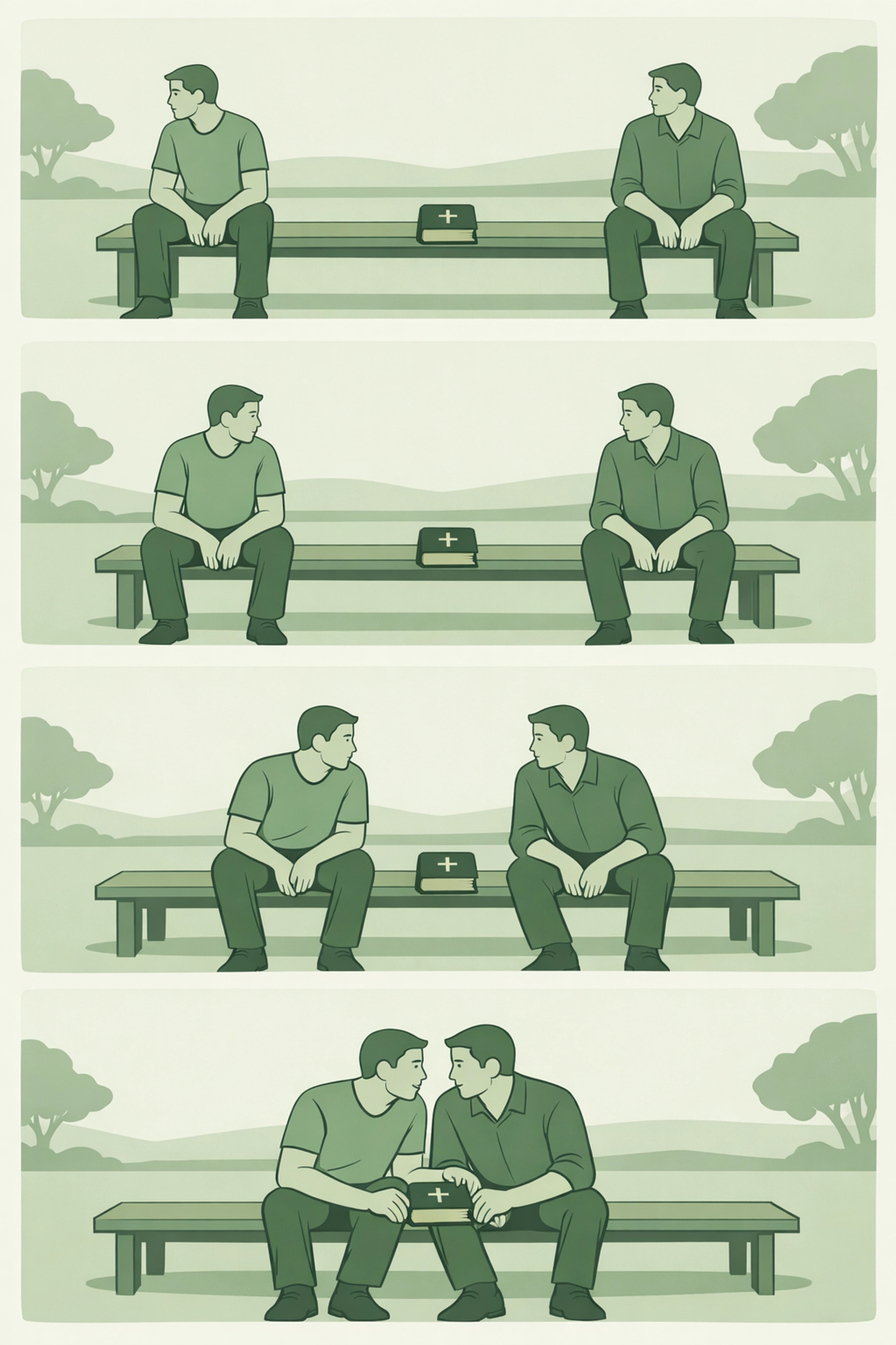 Two men finding reconciliation through faith - gay romance overcoming religious struggle