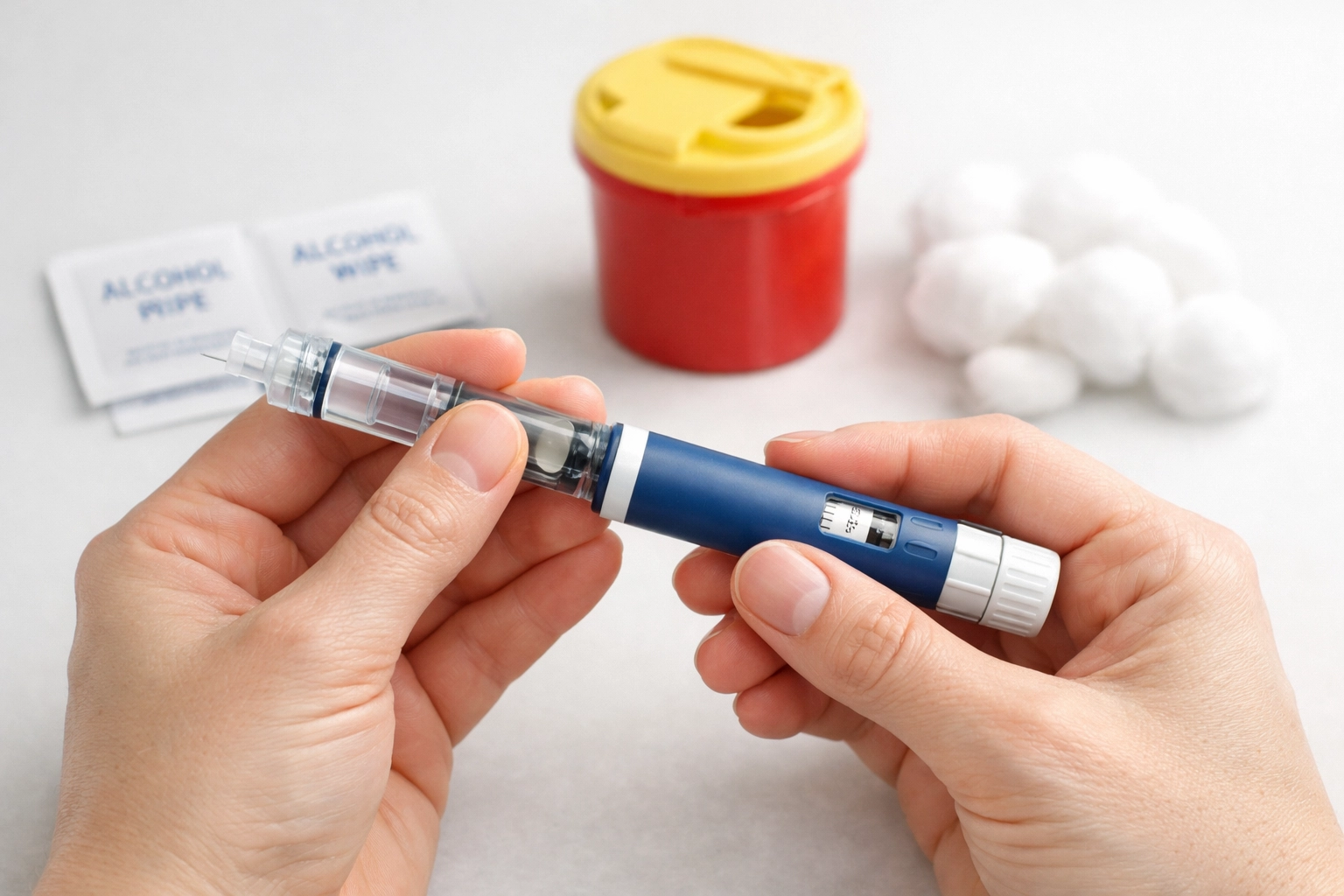 Weight loss injection pen with medical supplies for safe self-administration
