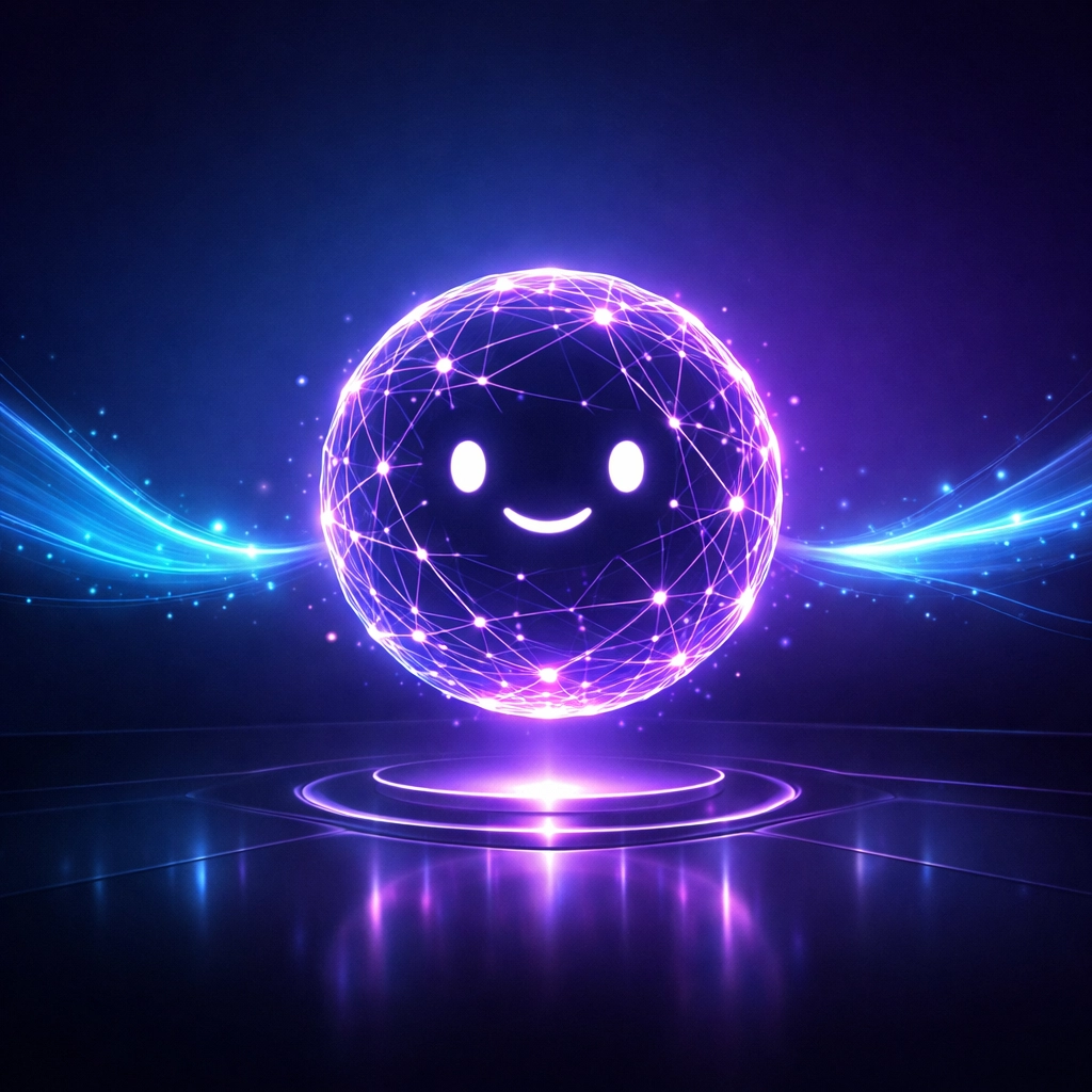 A glowing digital sphere capturing leads, representing an AI receptionist and automated lead conversion.