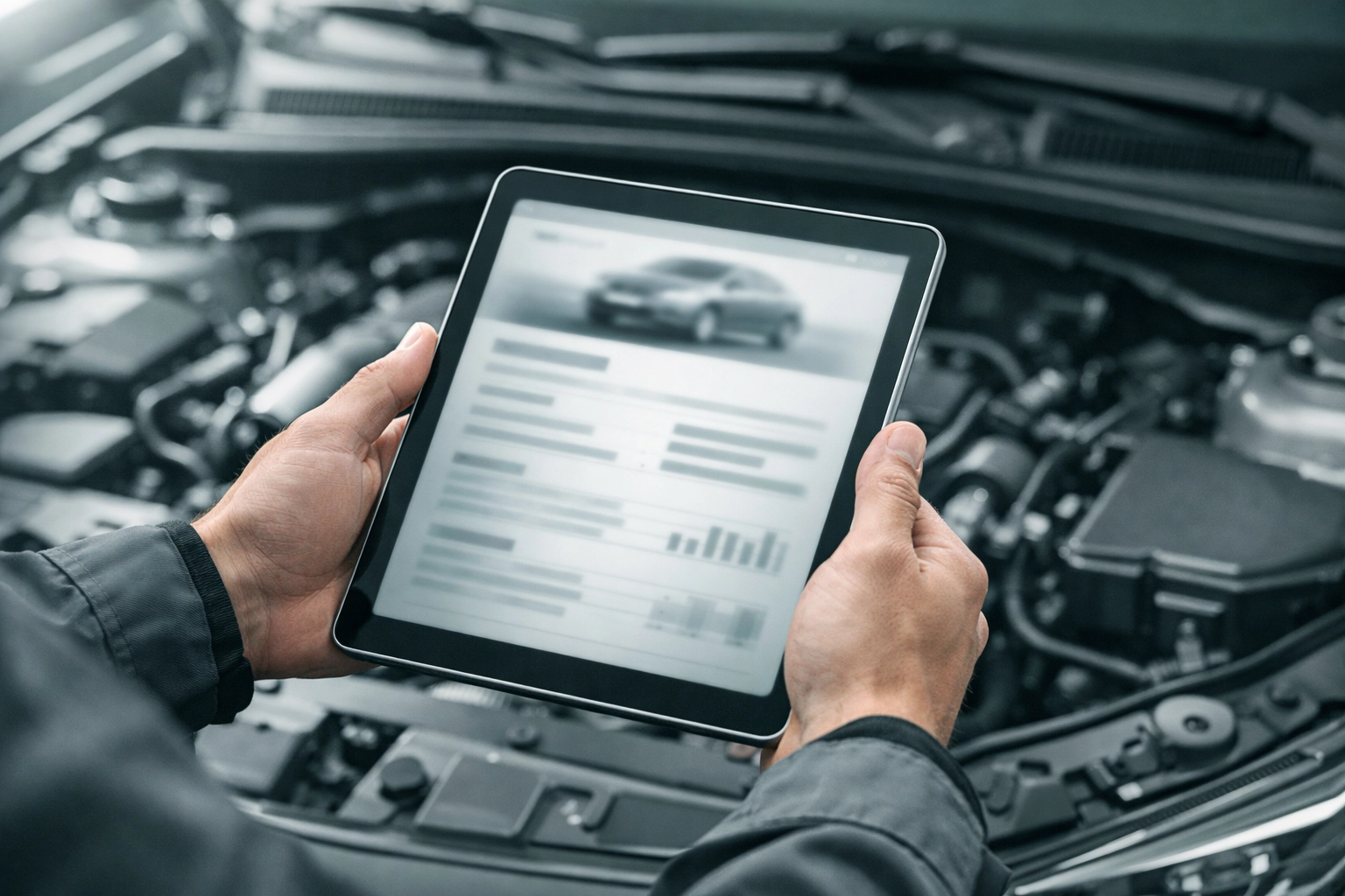 Mechanic in Springdale AR uses a digital vehicle inspection tablet to show transparent auto repair.