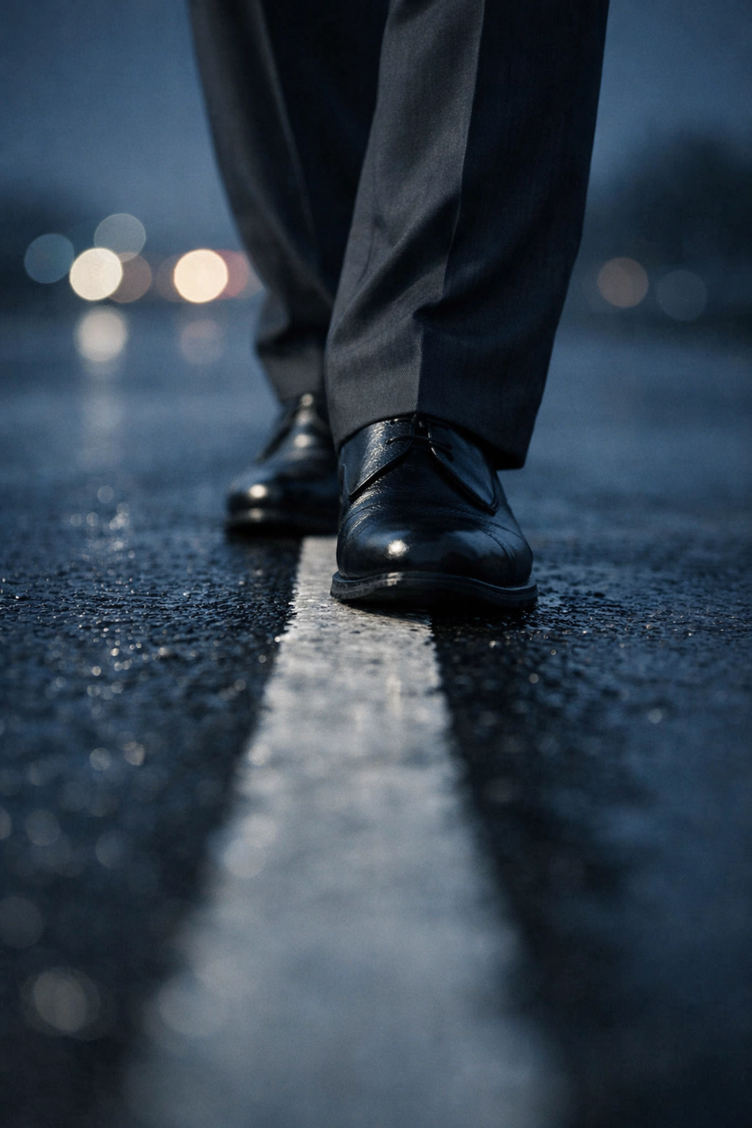 Person performing a roadside field sobriety test on a wet road, highlighting DUI defense strategies.