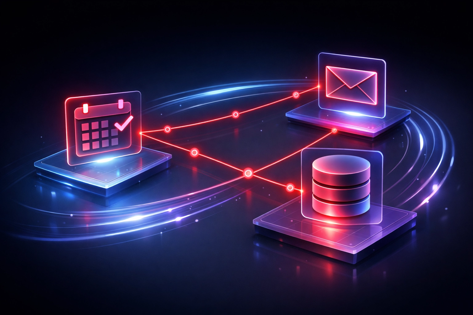 Connected workflow automation showing business apps integrating through automated processes