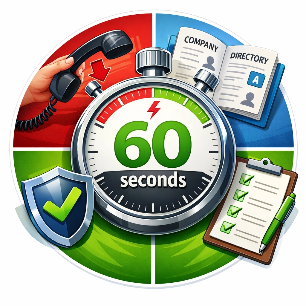 60-second response plan for suspected AI deepfake scam with quick action steps