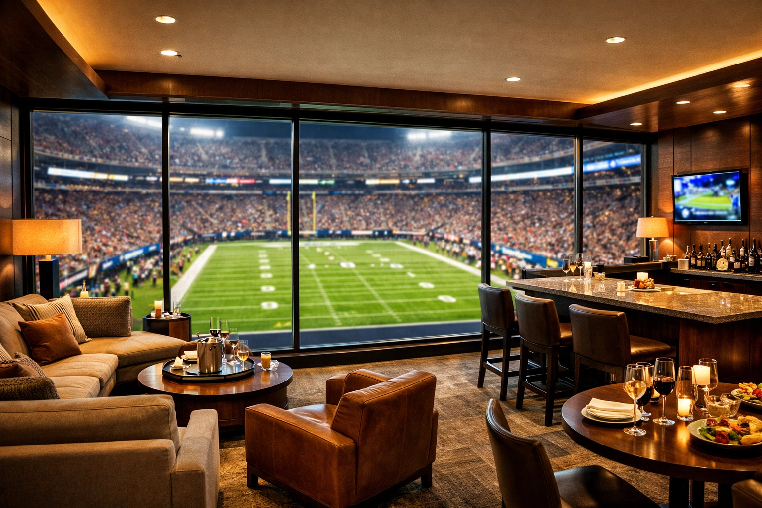Exclusive Super Bowl luxury stadium suite designed for corporate networking and brand activation.
