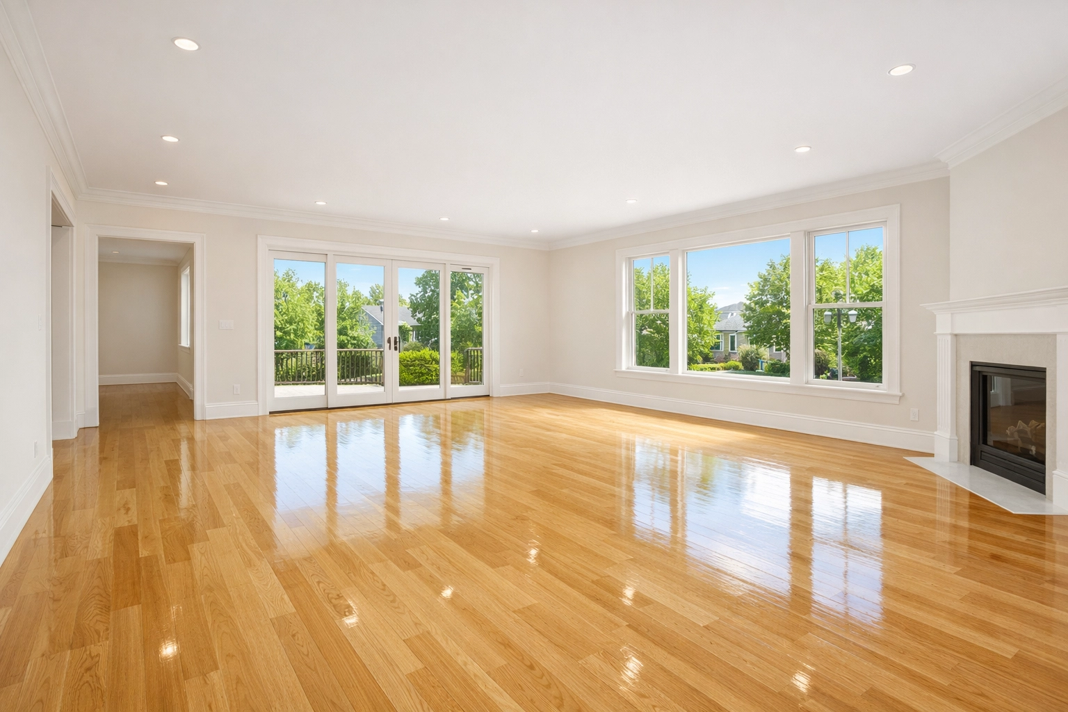 Sun-drenched empty residence showing the quality of expert move-out cleaning Cambridge services.