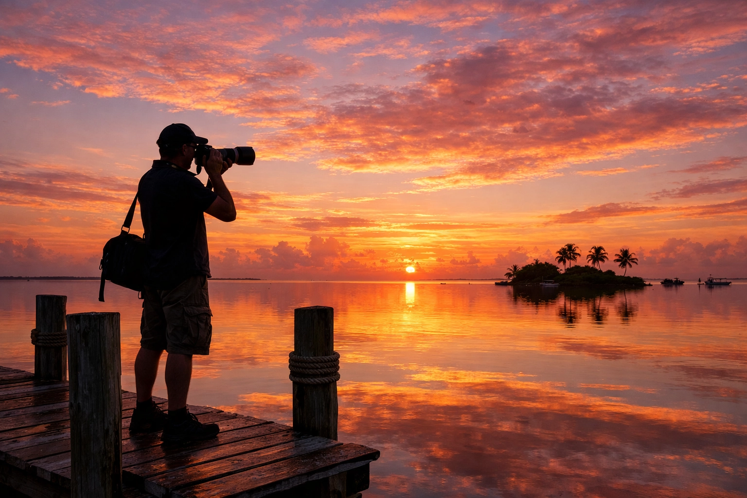 Professional photographer capturing travel content at sunrise to build a successful career in 2026.