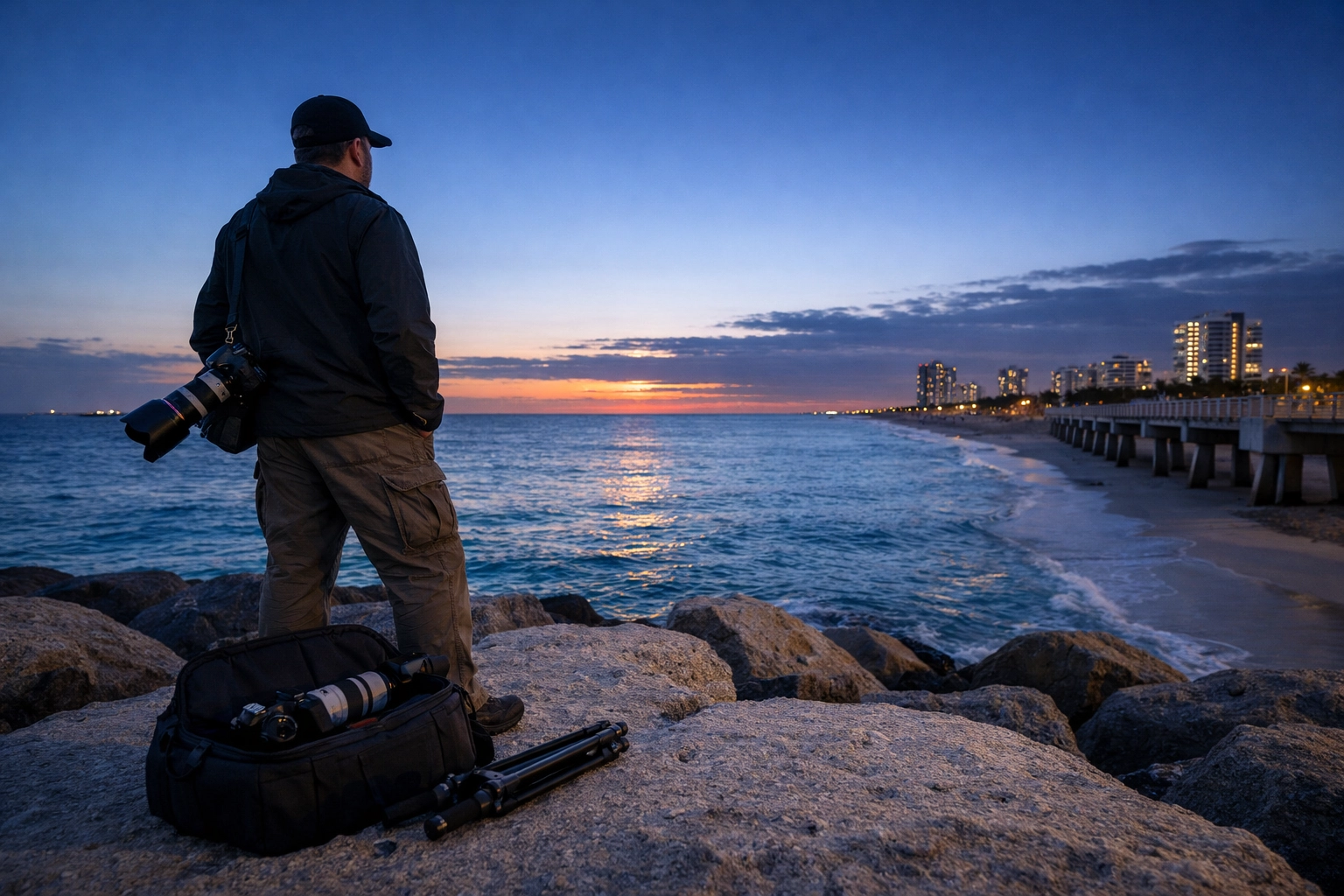 Photographer at Miami Beach ready to find lucrative photography jobs through a professional marketplace.
