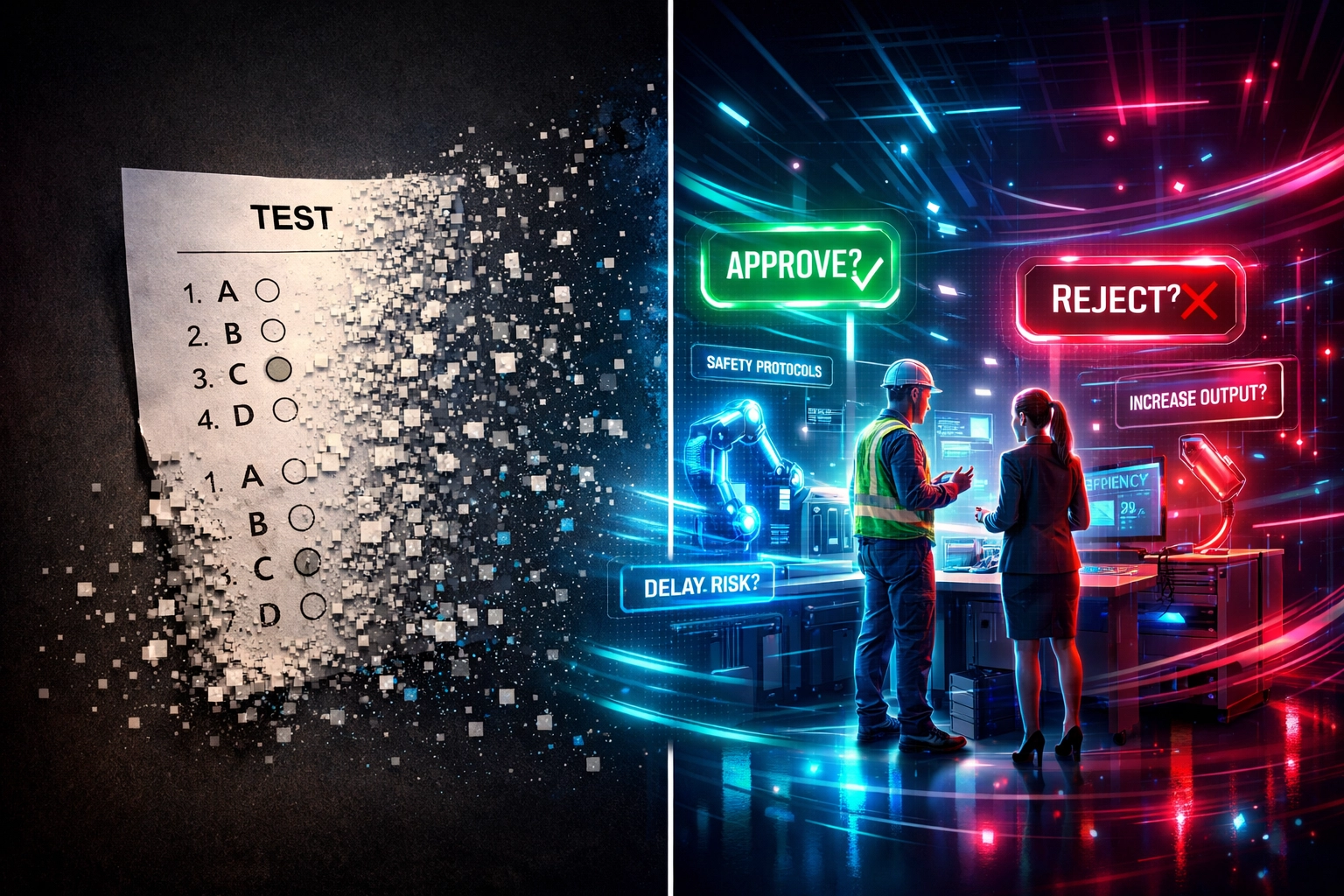 Traditional multiple-choice testing versus AI-powered workplace simulation assessments for students