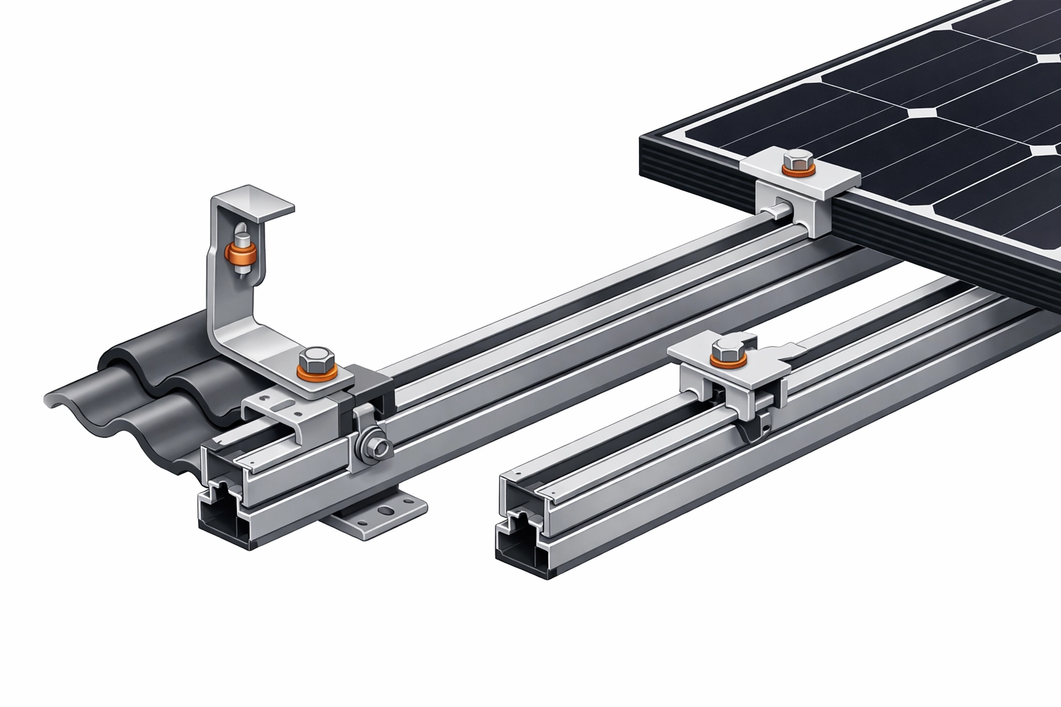 Stabile PV-Unterkonstruktion und Montagesystem für Photovoltaikanlagen in Wien.