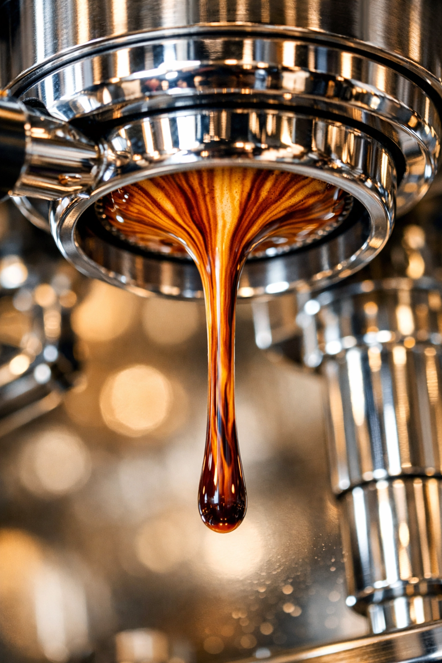 Perfect espresso extraction with rich crema from a coffee roaster wholesale partner.