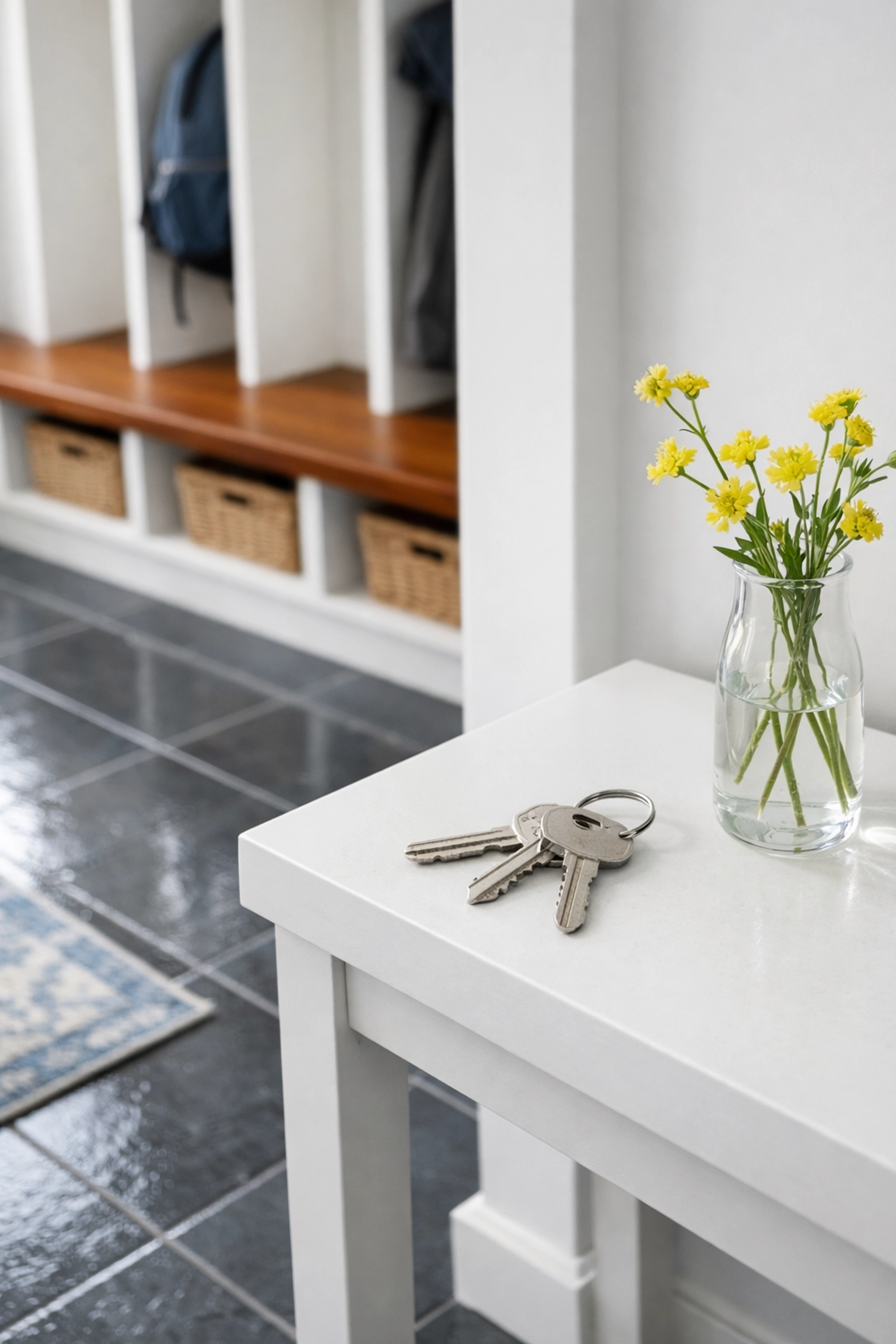 Clean and welcoming entryway of a Newton home after a successful professional move-in cleaning.