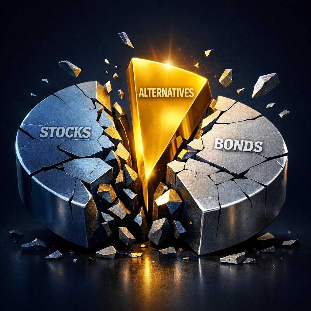 Traditional portfolio allocation breaking apart with alternative investments emerging as third asset class