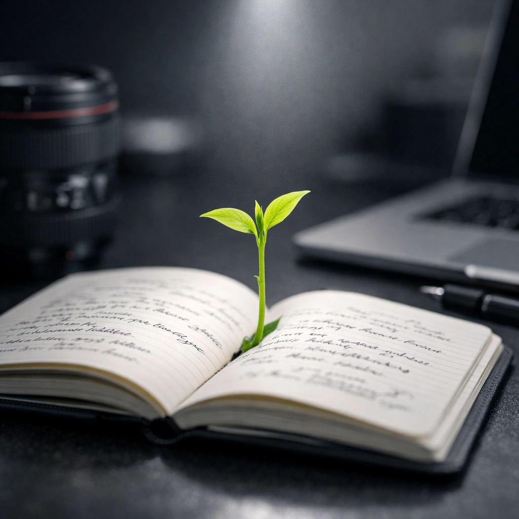 Faith growth in a creative workspace through morning prayer and daily scripture reflection.