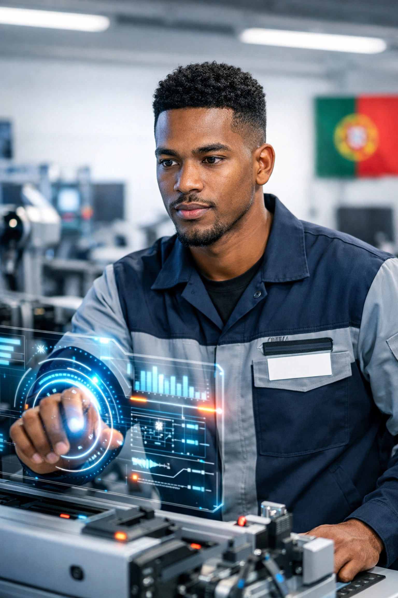 Jovem em curso profissional em Portugal adquirindo competências para o mercado europeu em 2026.