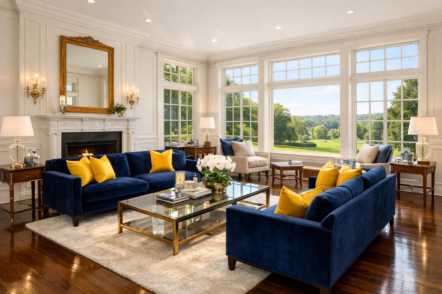 Spotless luxury living room in a North Shore estate showing expert residential cleaning in Hamilton.
