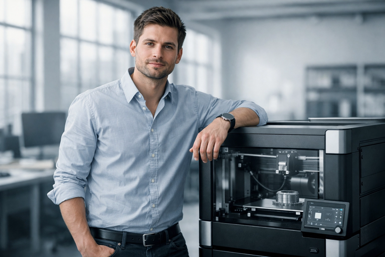 Canadian entrepreneur with high-end tech equipment funded through business leasing to preserve working capital.