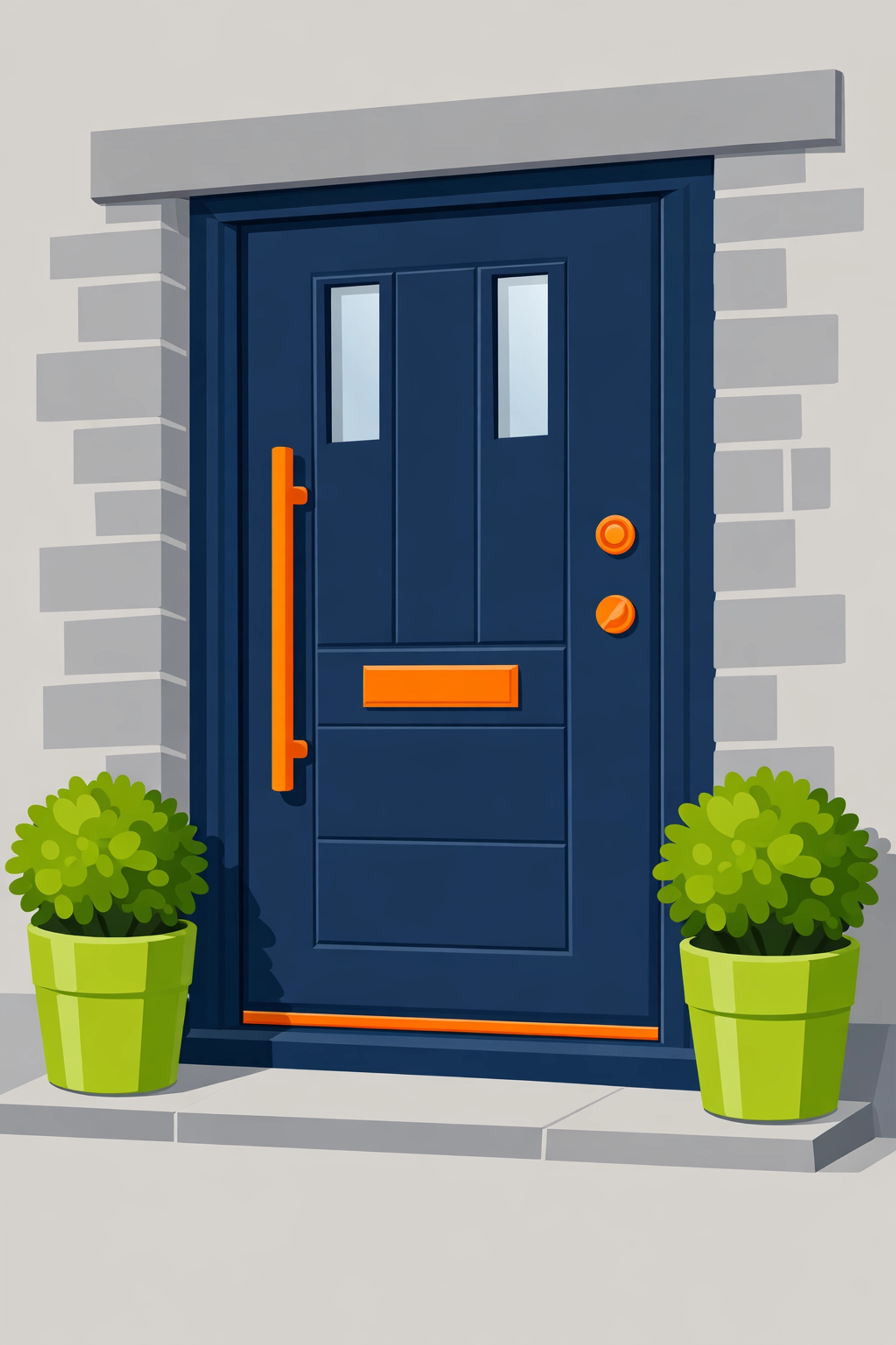 Modern composite security door with reinforced frame for enhanced home protection