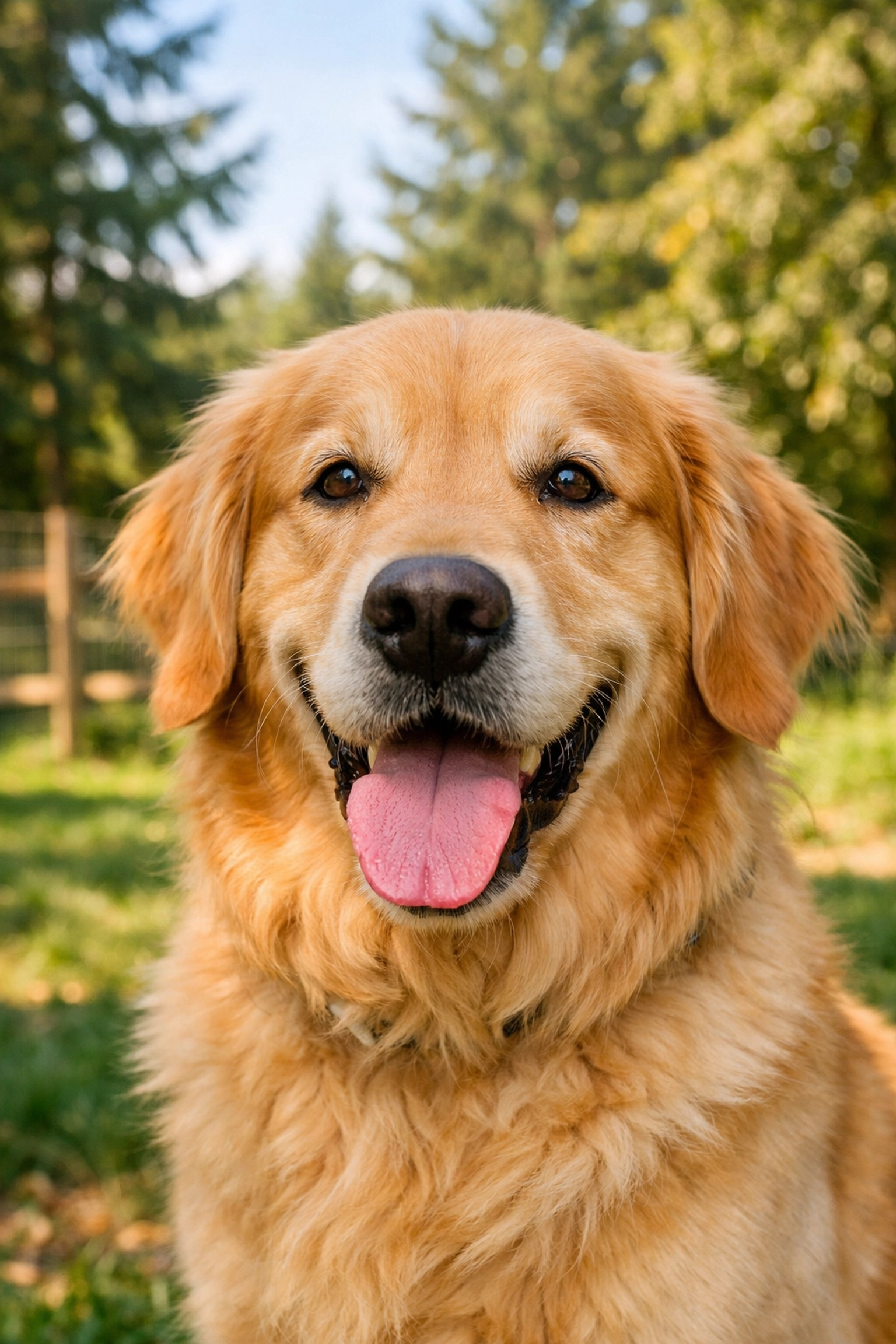 Healthy Golden Retriever at Green Acres K-9 Resort in Boring, Oregon, showcasing the benefits of holistic health monitoring.