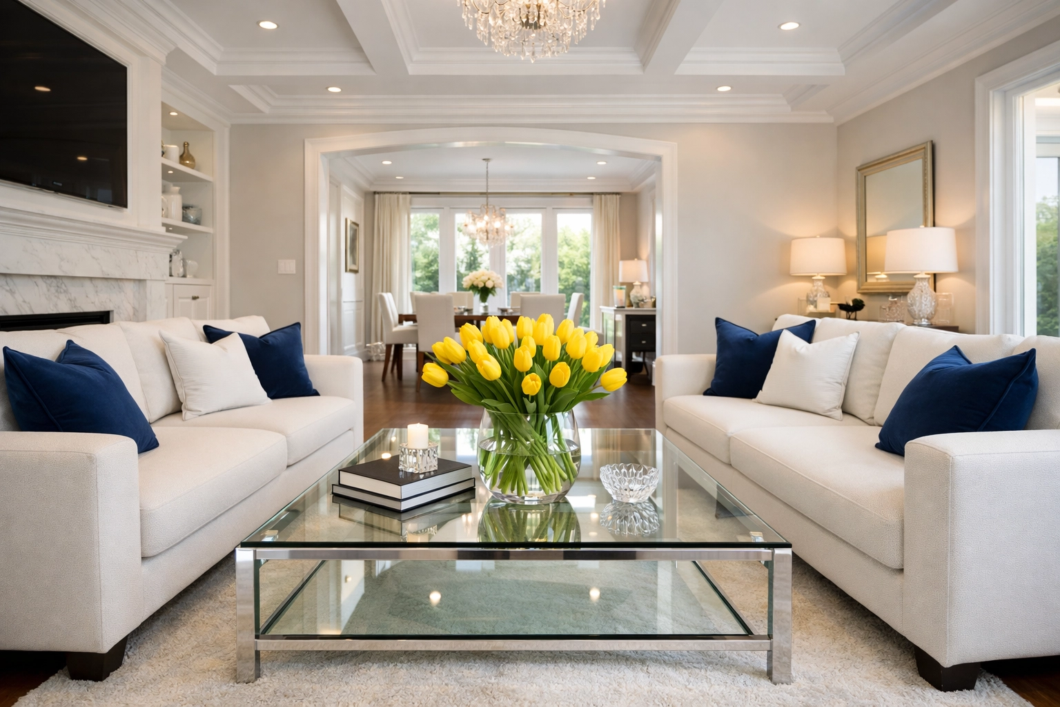 A bright, professionally cleaned living room showing a high-end residential interior.