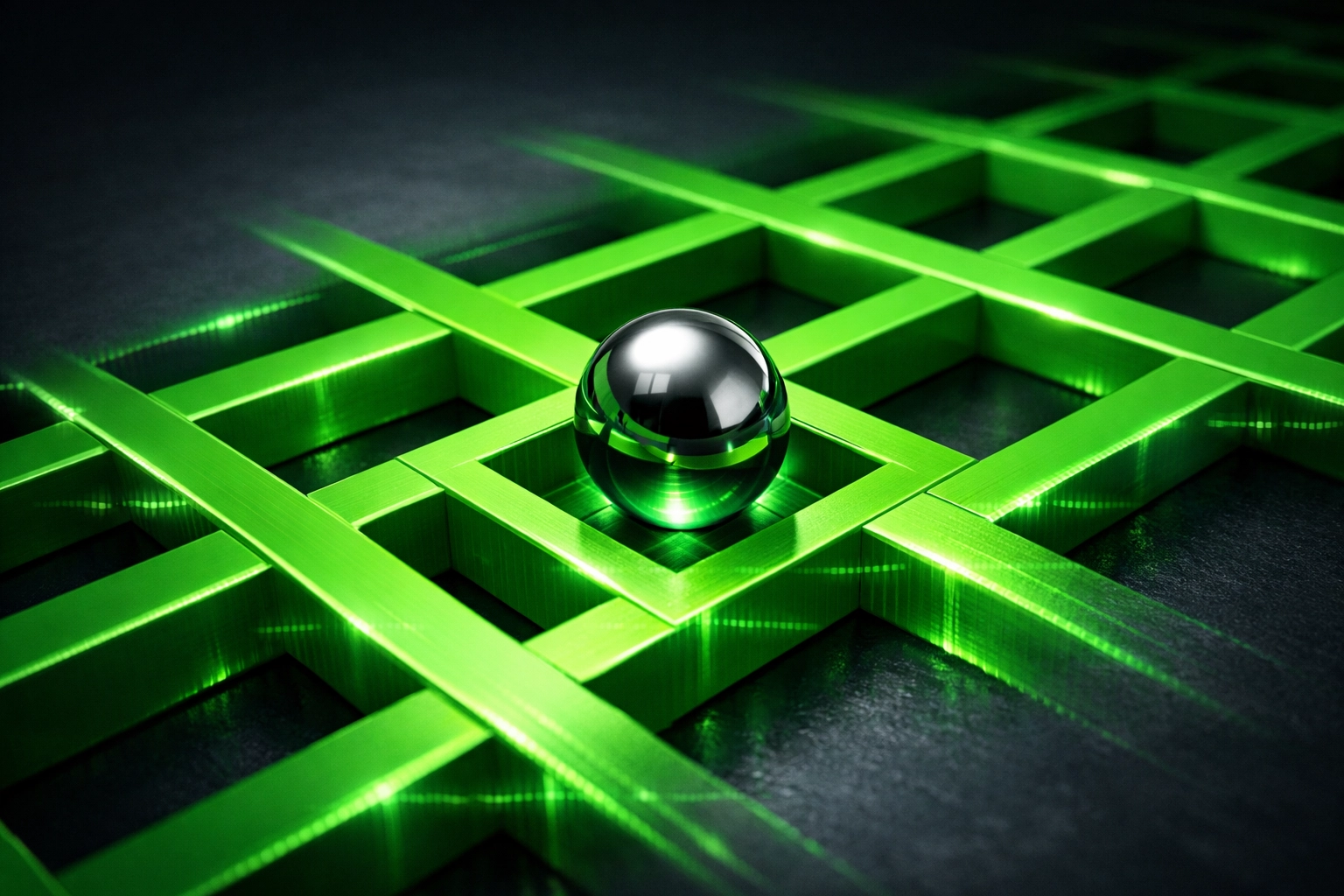 A secure metallic sphere on a green grid illustrating bankroll stability in football betting.