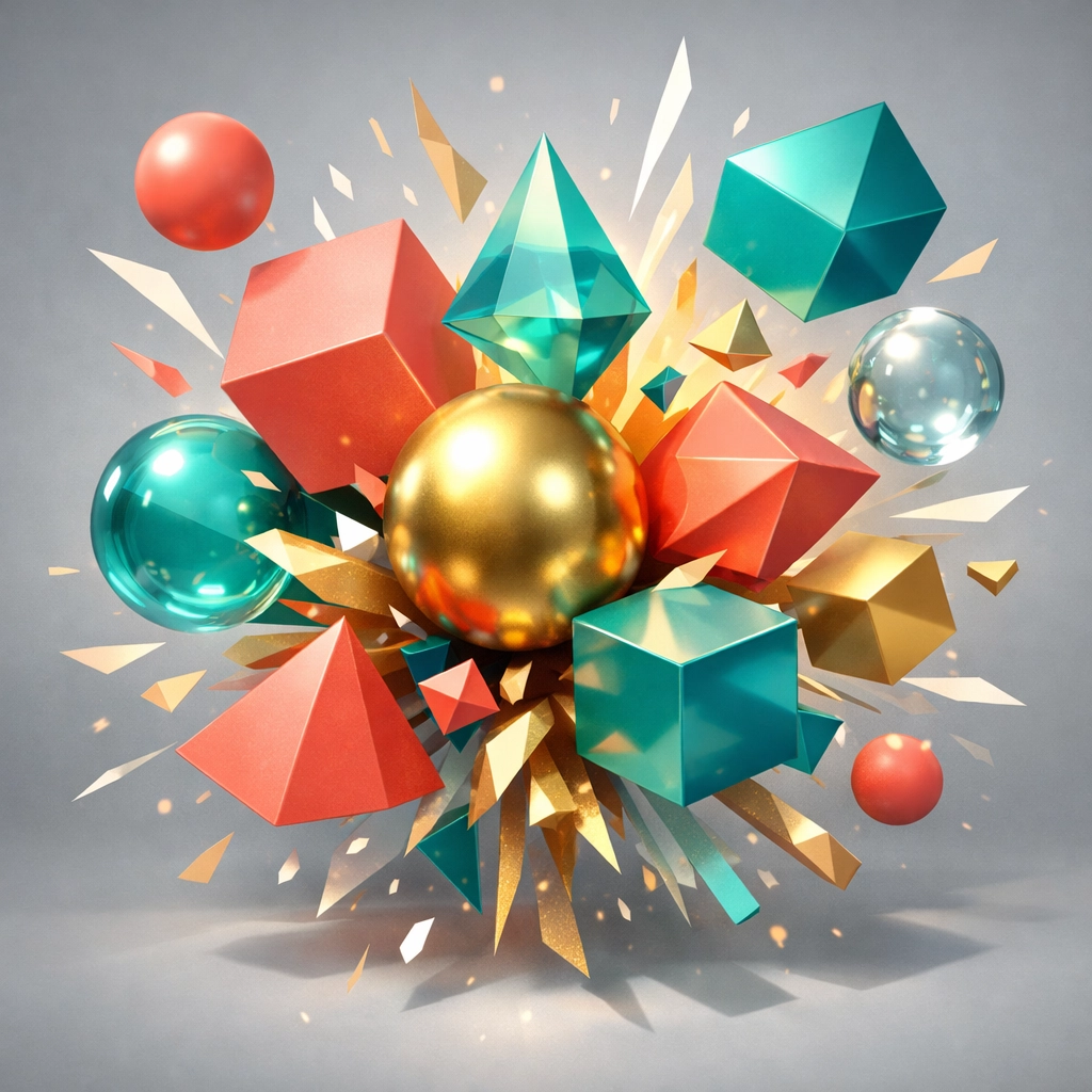 Abstract shapes illustrating cross-platform n8n automation and diverse document classification.