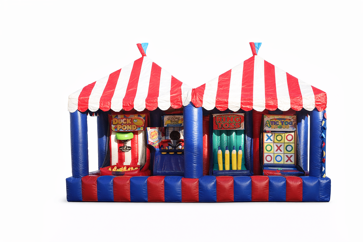 TDSB & SCDSB Approved: How We Make School Fun Fairs Actually Fun (and Safe!) 5 Inflatable Red, White, and Blue Carnival Booth