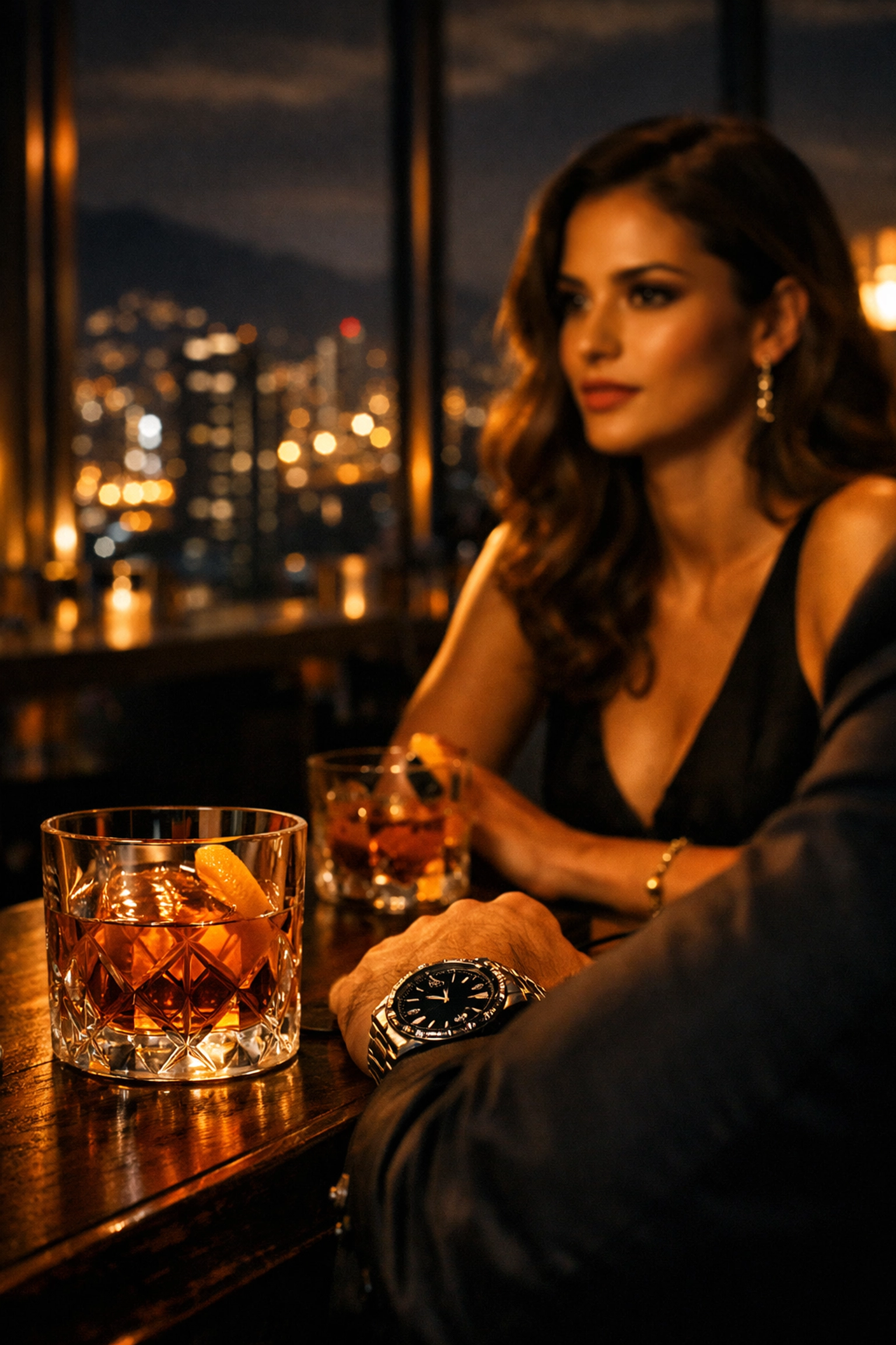 A luxury watch at a Medellin bar, illustrating high-value targets for dating app robbery schemes in 2026.