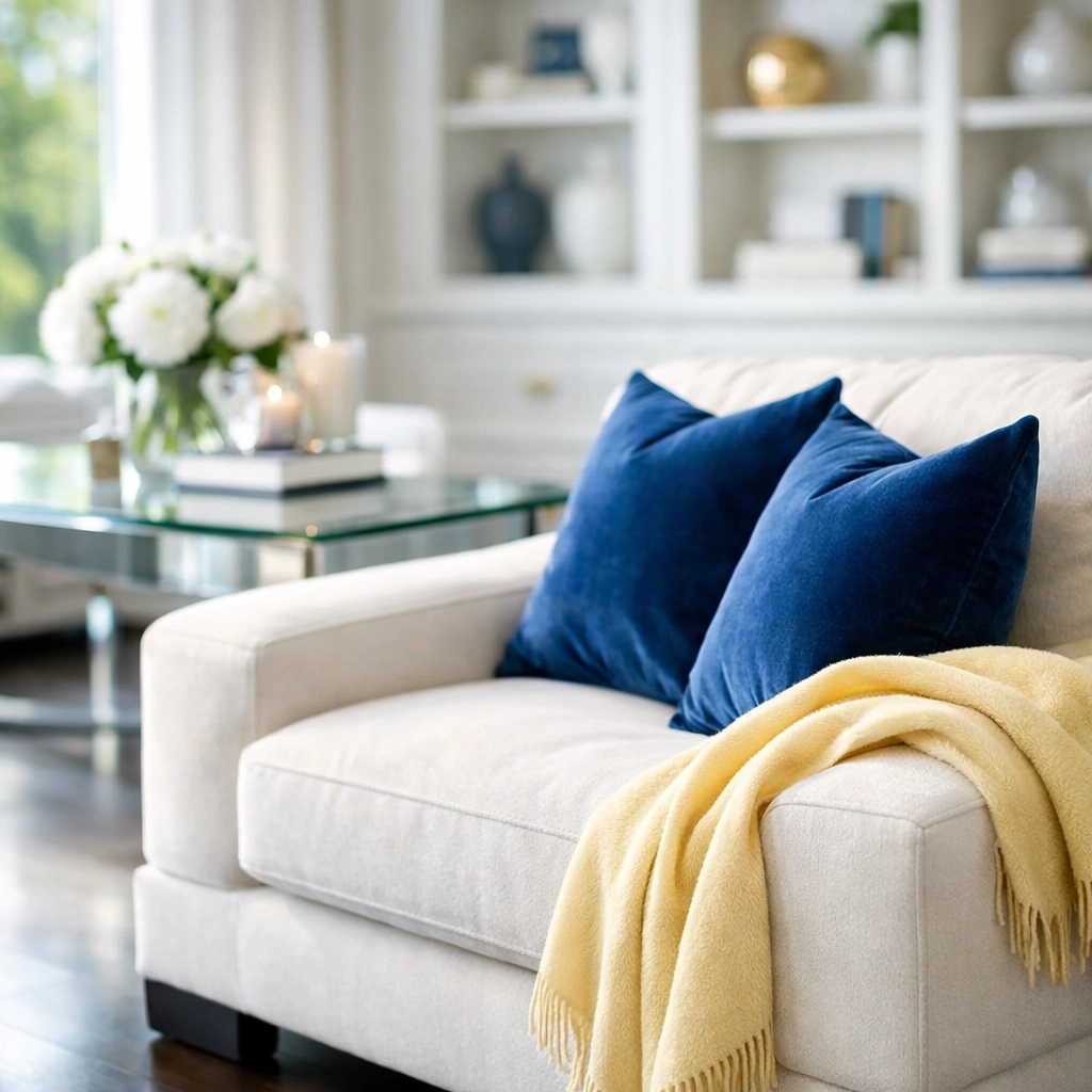 Organized luxury living room showcasing the deep clean results from a professional house cleaning Beverly MA team.