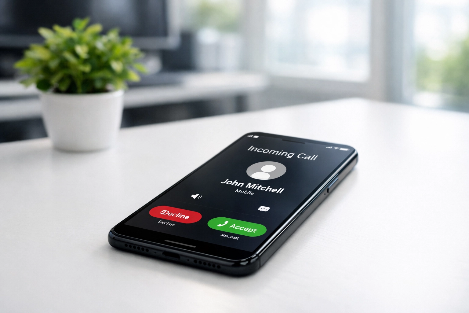 Smartphone on desk showing fast communication response from commercial cleaning company