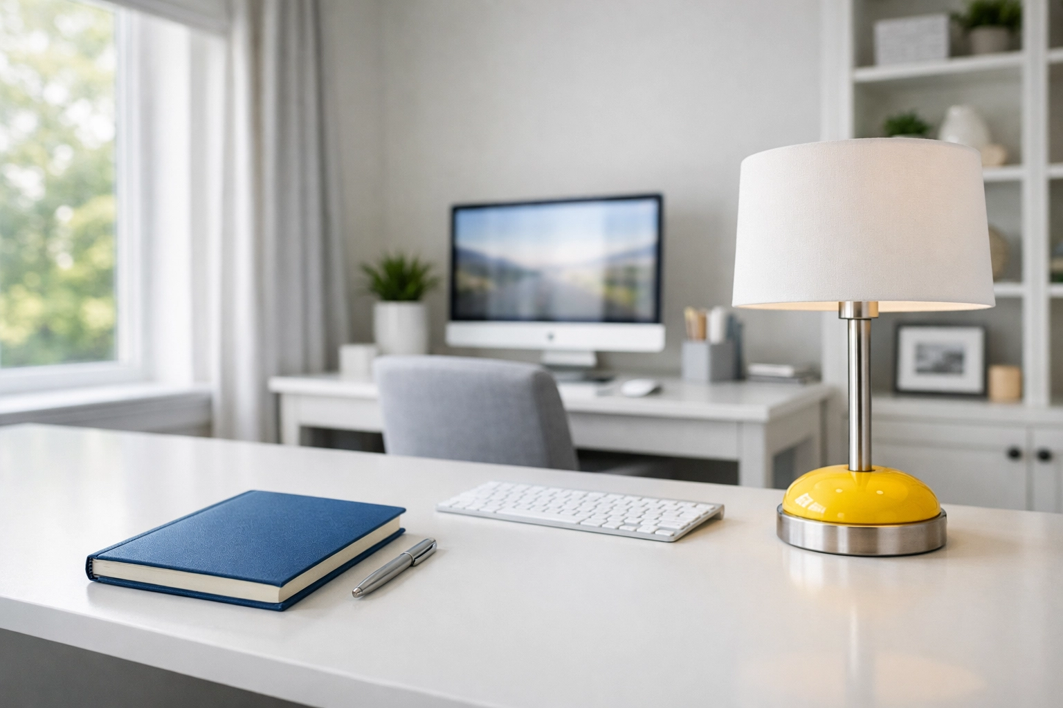 A perfectly organized and dust-free home office in Worcester, illustrating the standard of house cleaning Worcester MA.